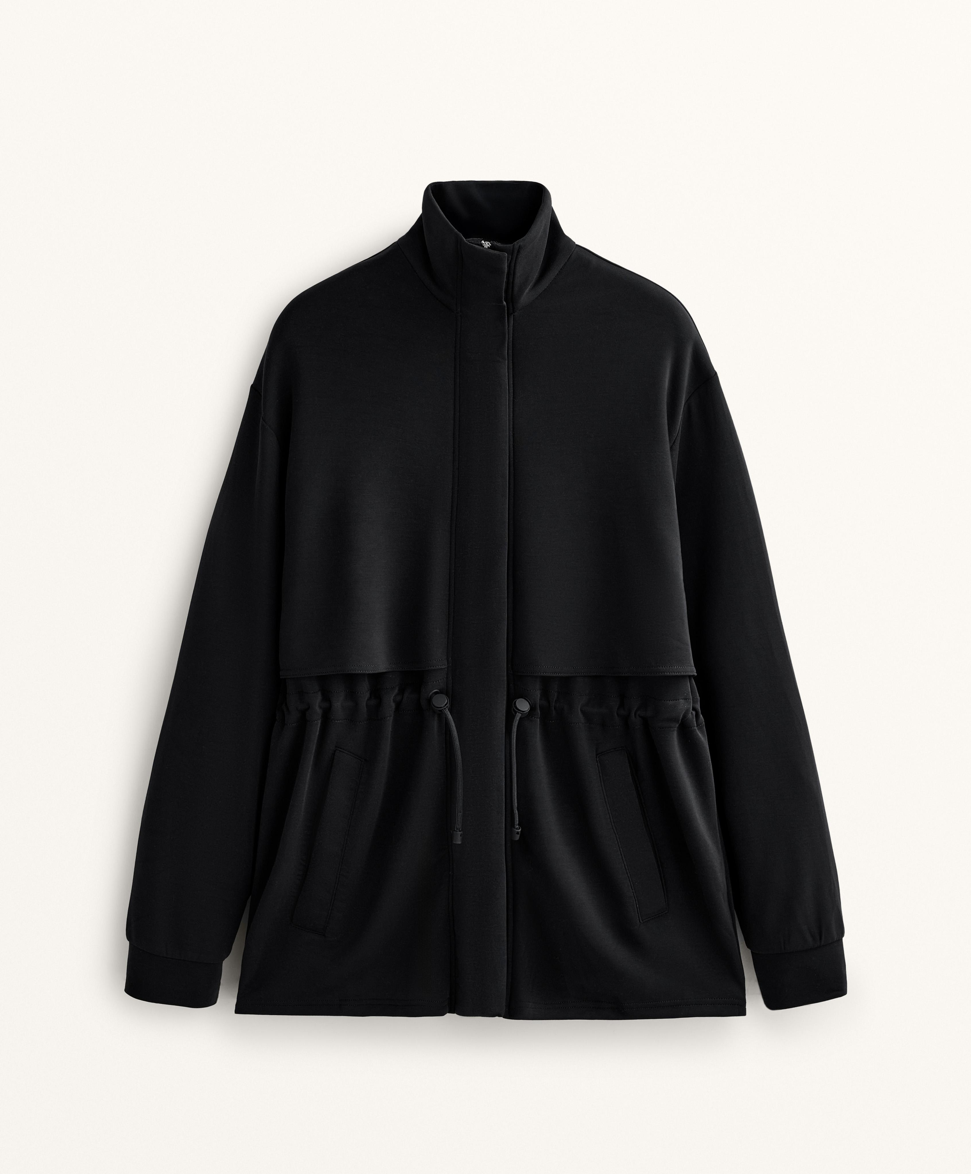 LONG SOFT FEEL MODAL JACKET WITH POCKETS