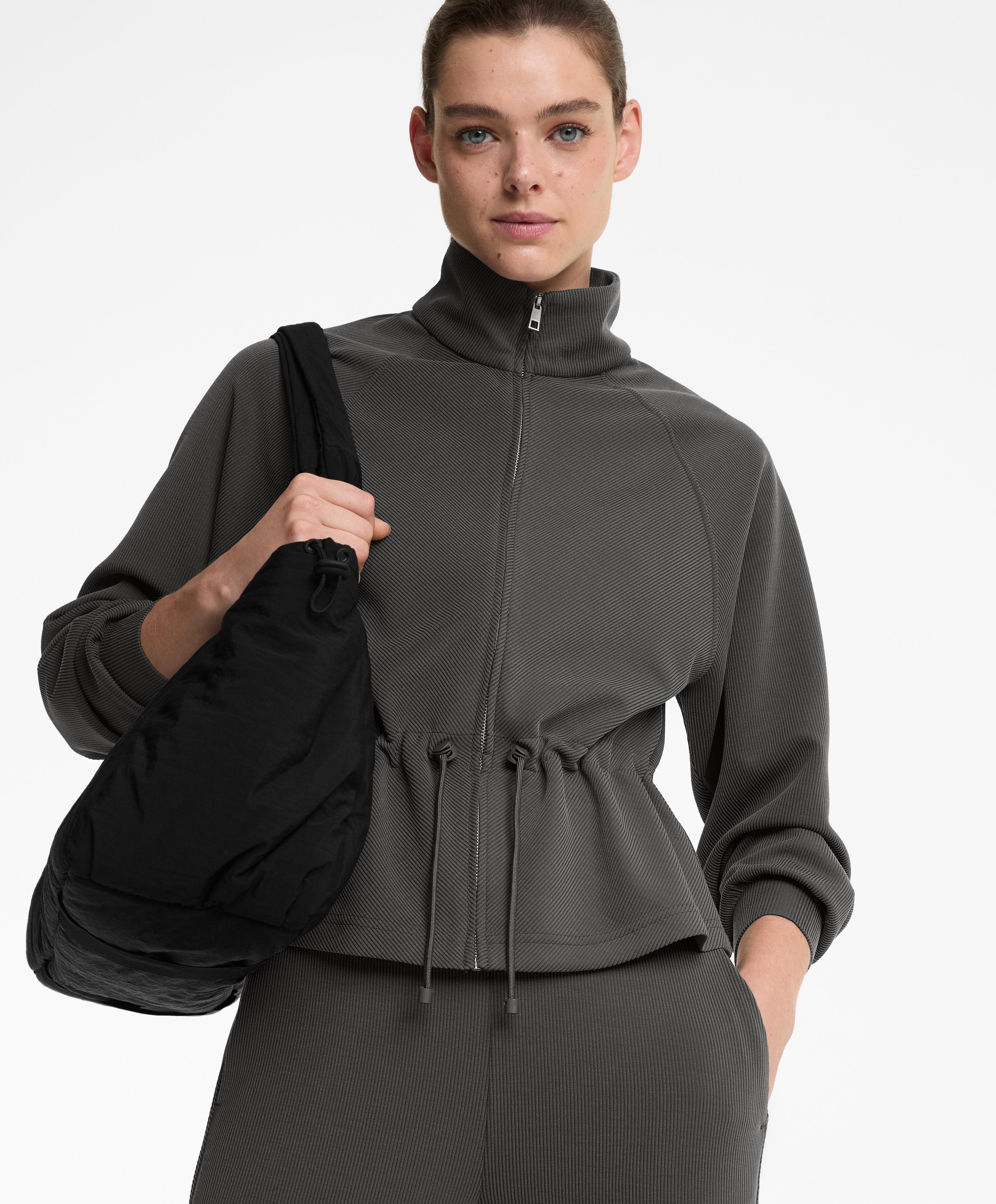 ADJUSTABLE WAIST RIB JACKET 29% MODAL