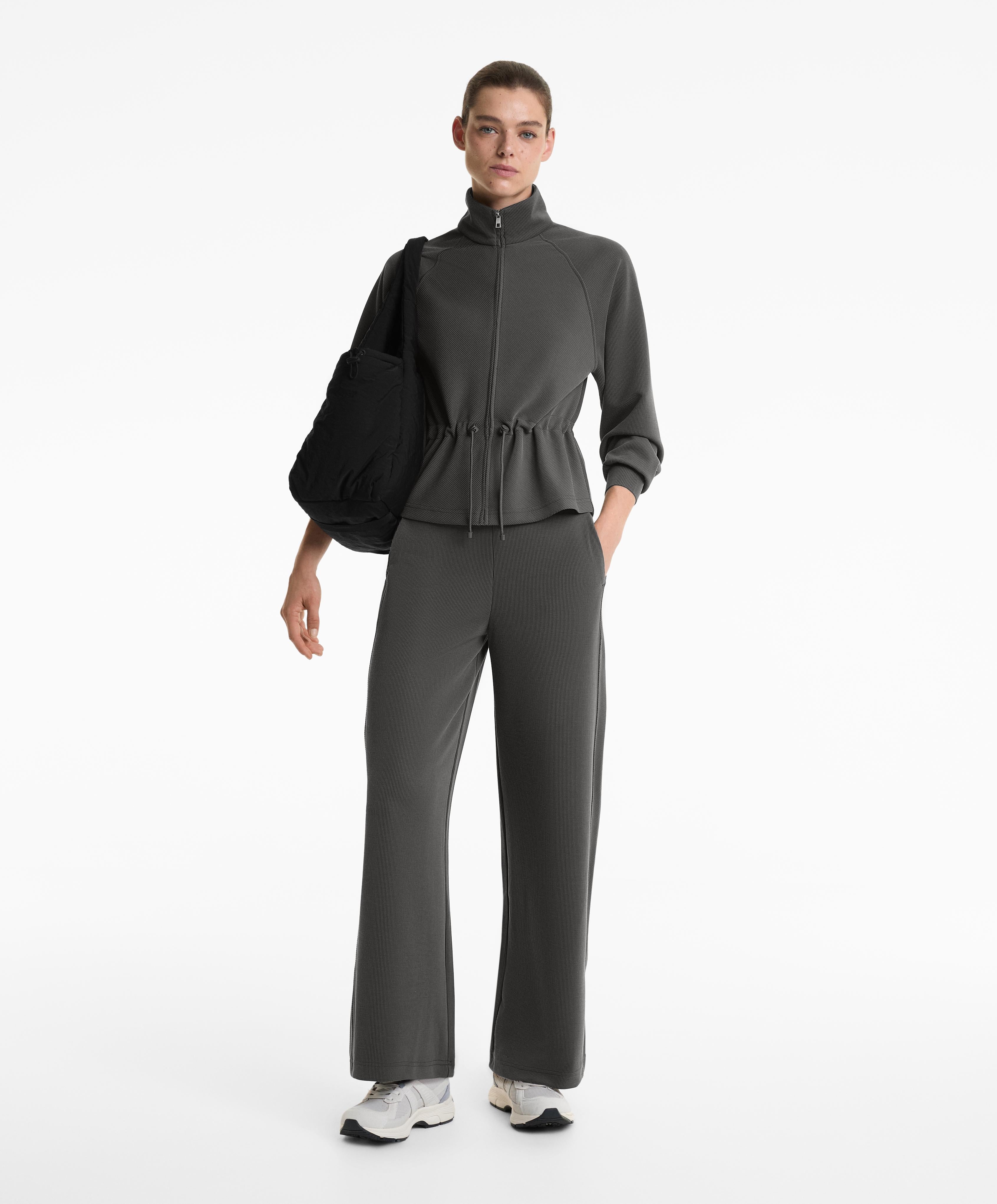 ADJUSTABLE WAIST RIB JACKET 29% MODAL