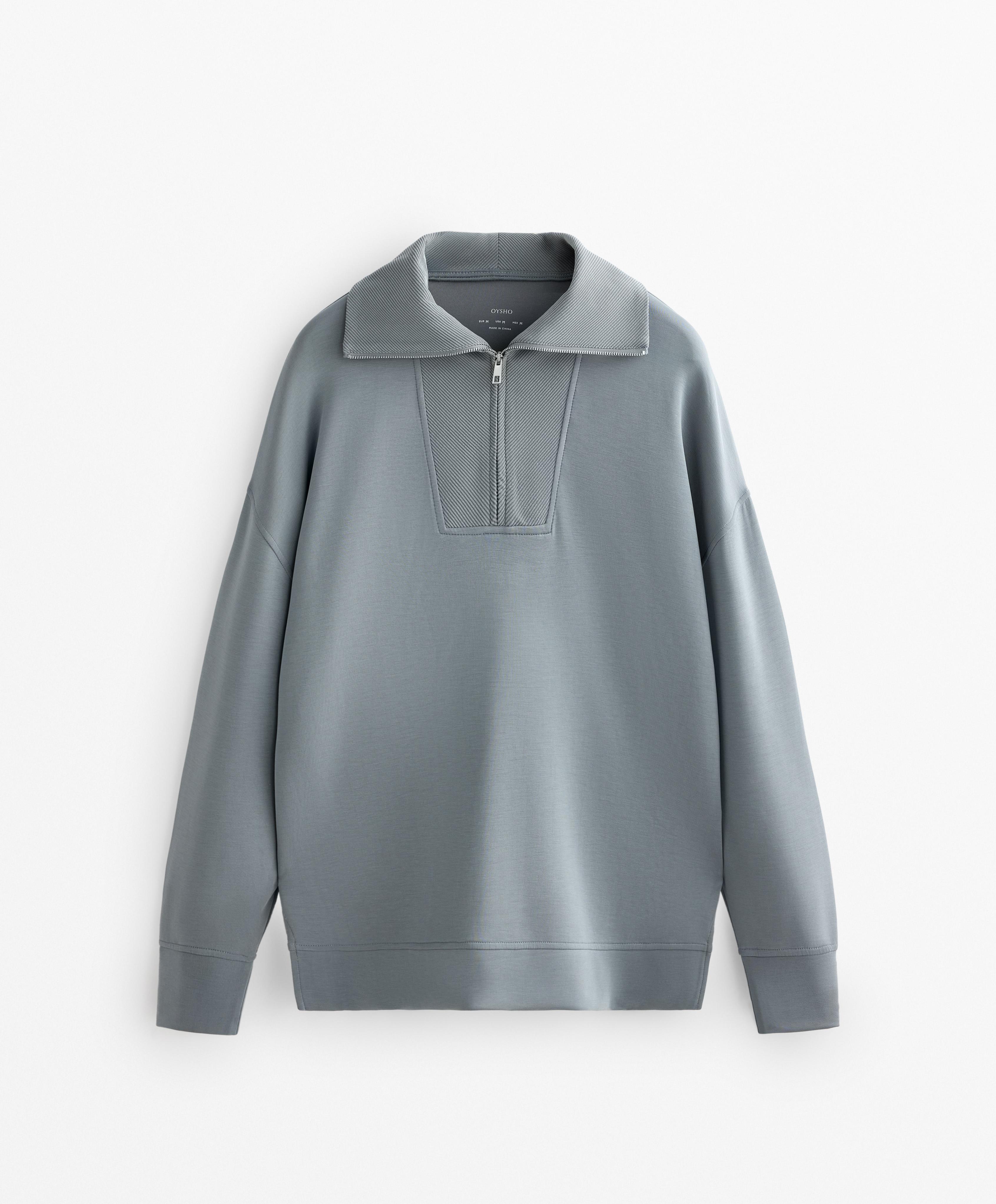 LONG HIGH NECK SWEATSHIRT WITH SOFT TOUCH MODAL