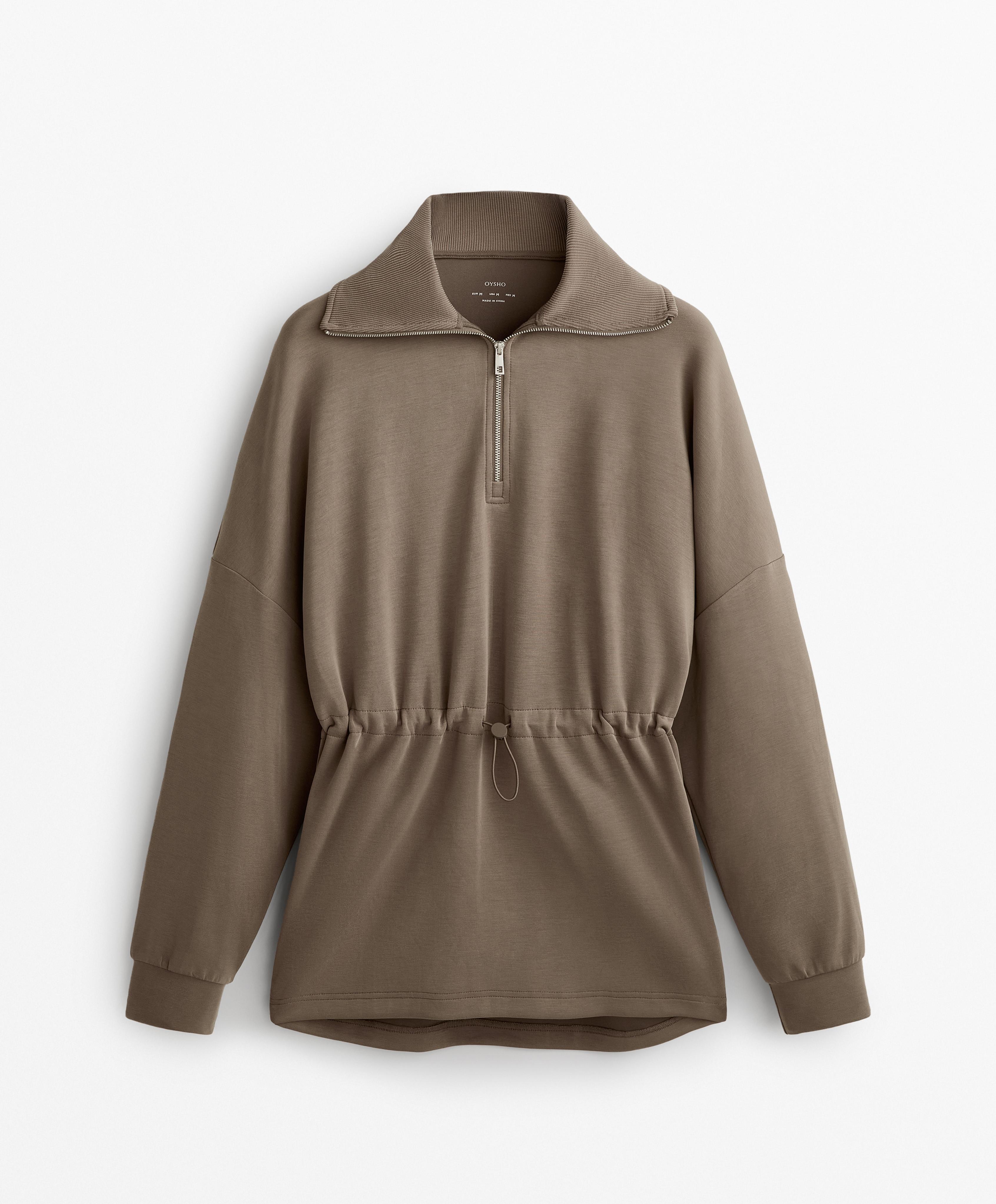 SOFT TOUCH HALF ZIP SWEATSHIRT WITH MODAL