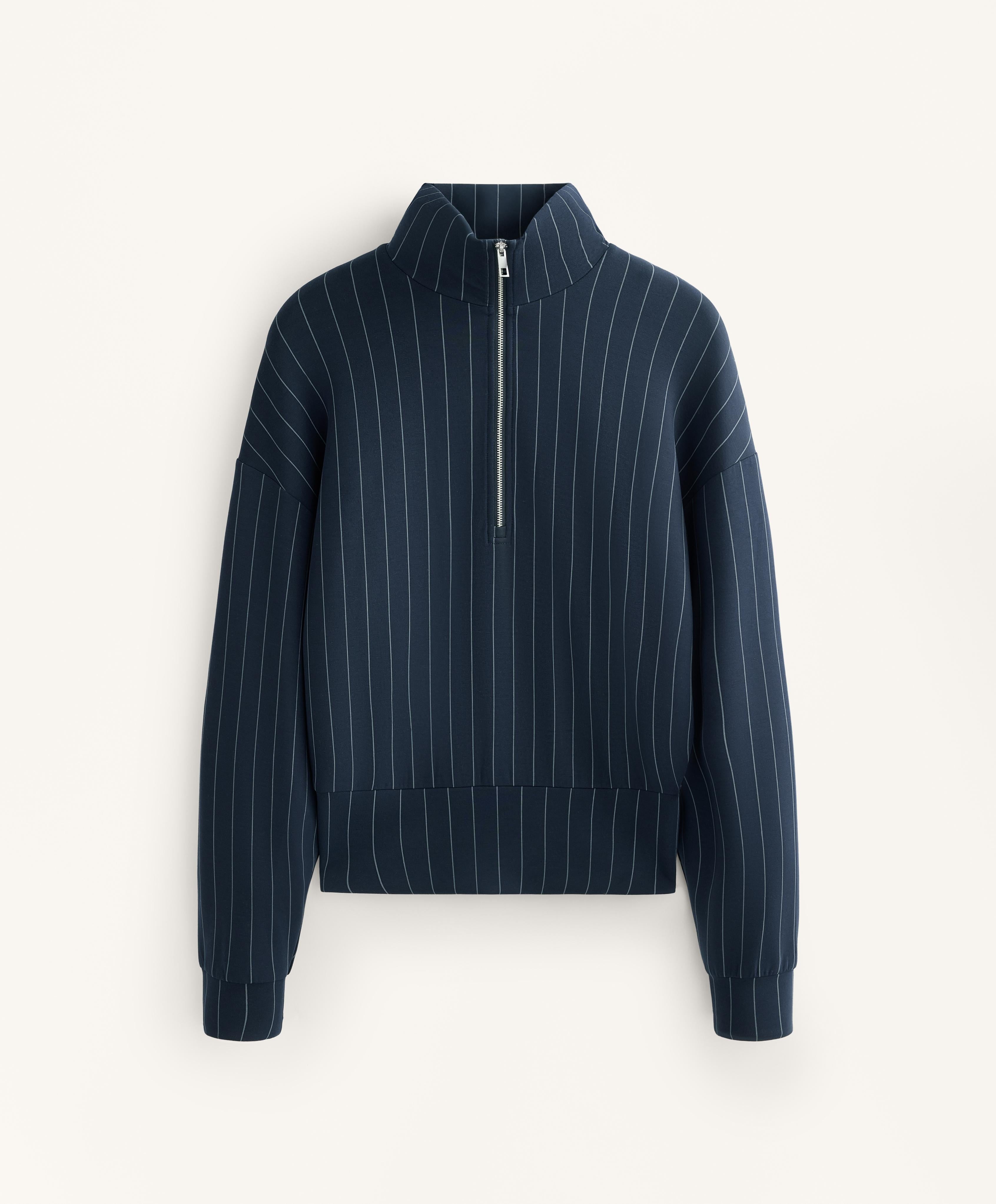 STRIPED HALF ZIP SWEATSHIRT WITH SOFT TOUCH MODAL