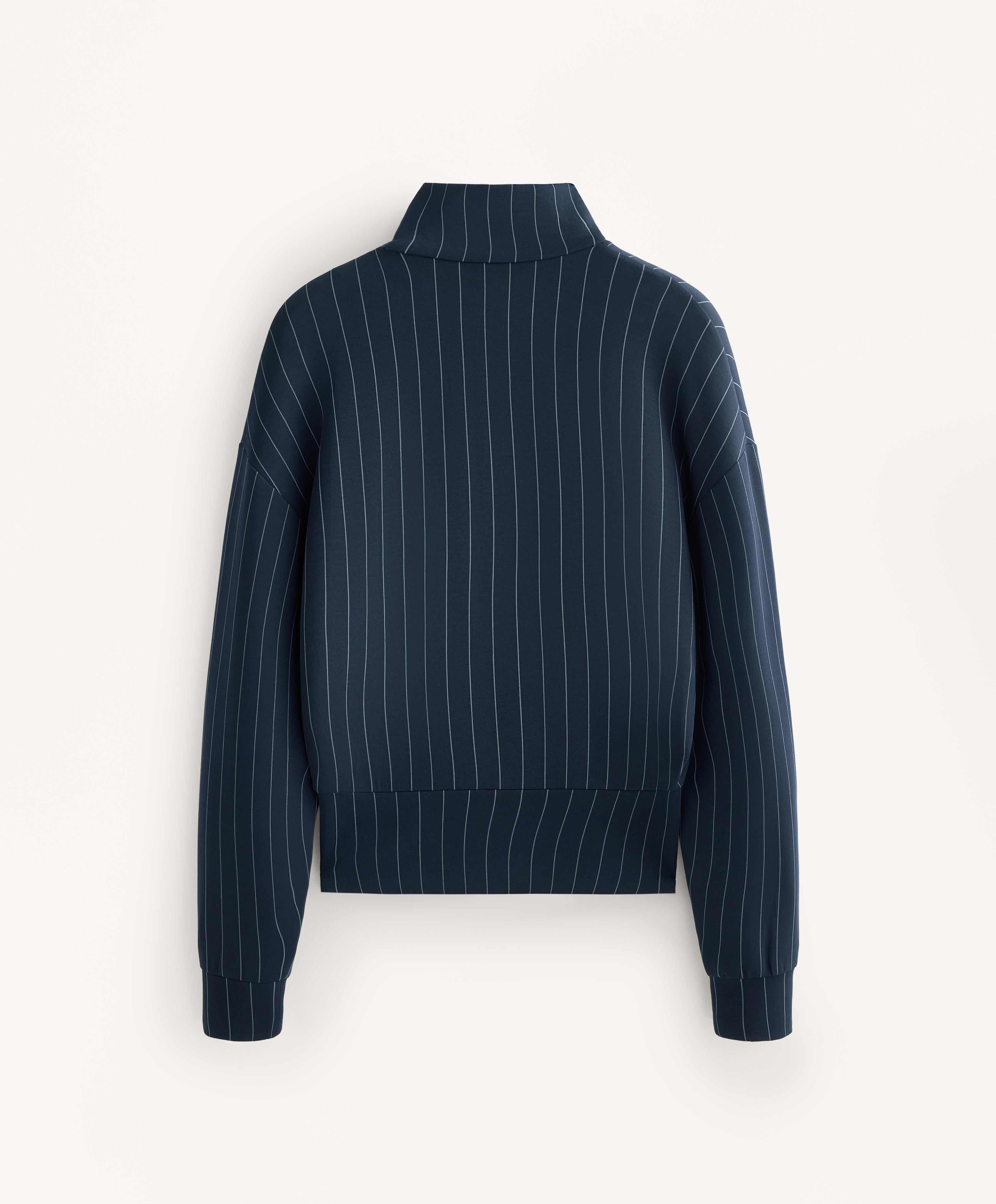 STRIPED HALF ZIP SWEATSHIRT WITH SOFT TOUCH MODAL