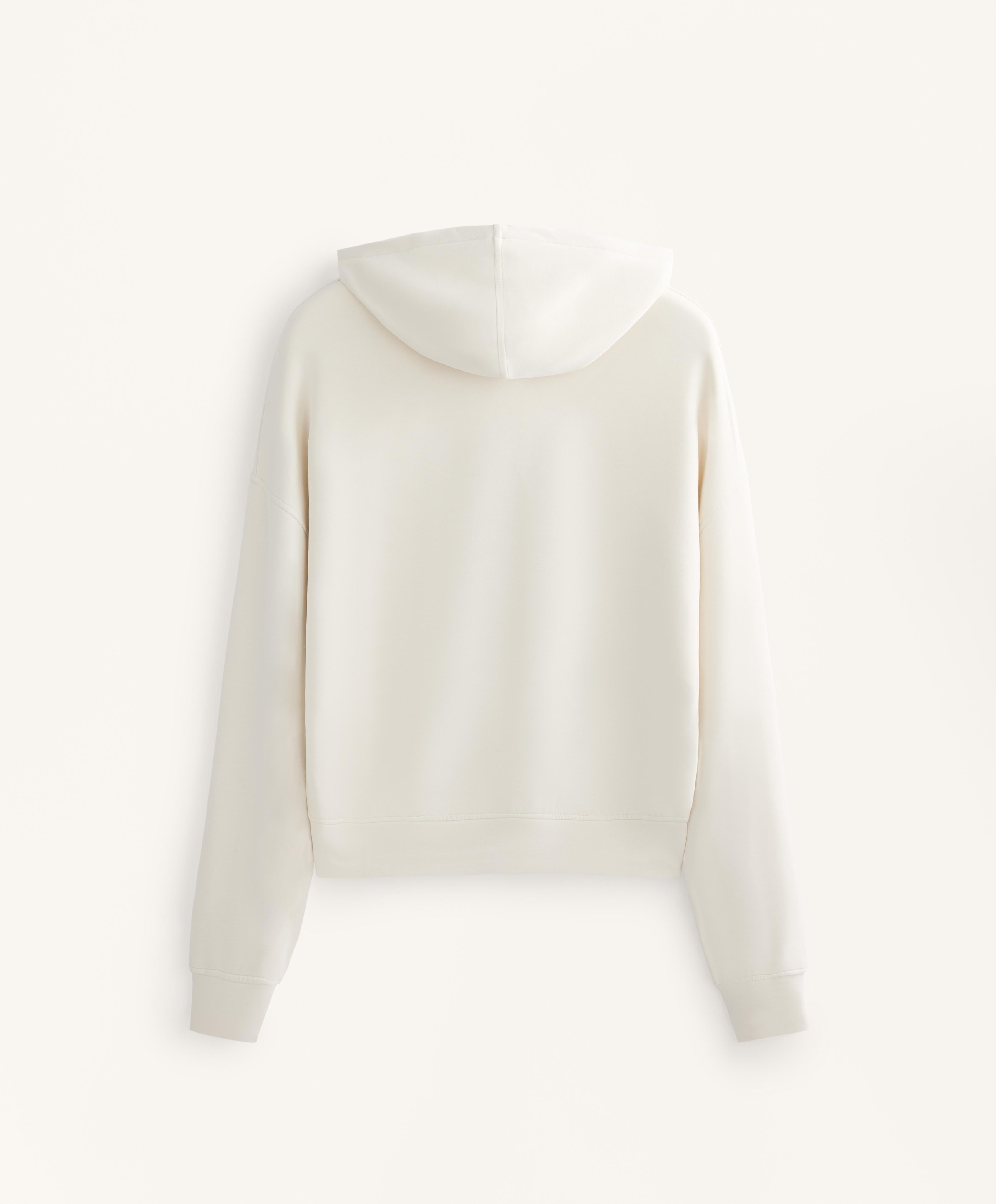 BOXY HOODED SWEATSHIRT WITH BRUSHED MODAL
