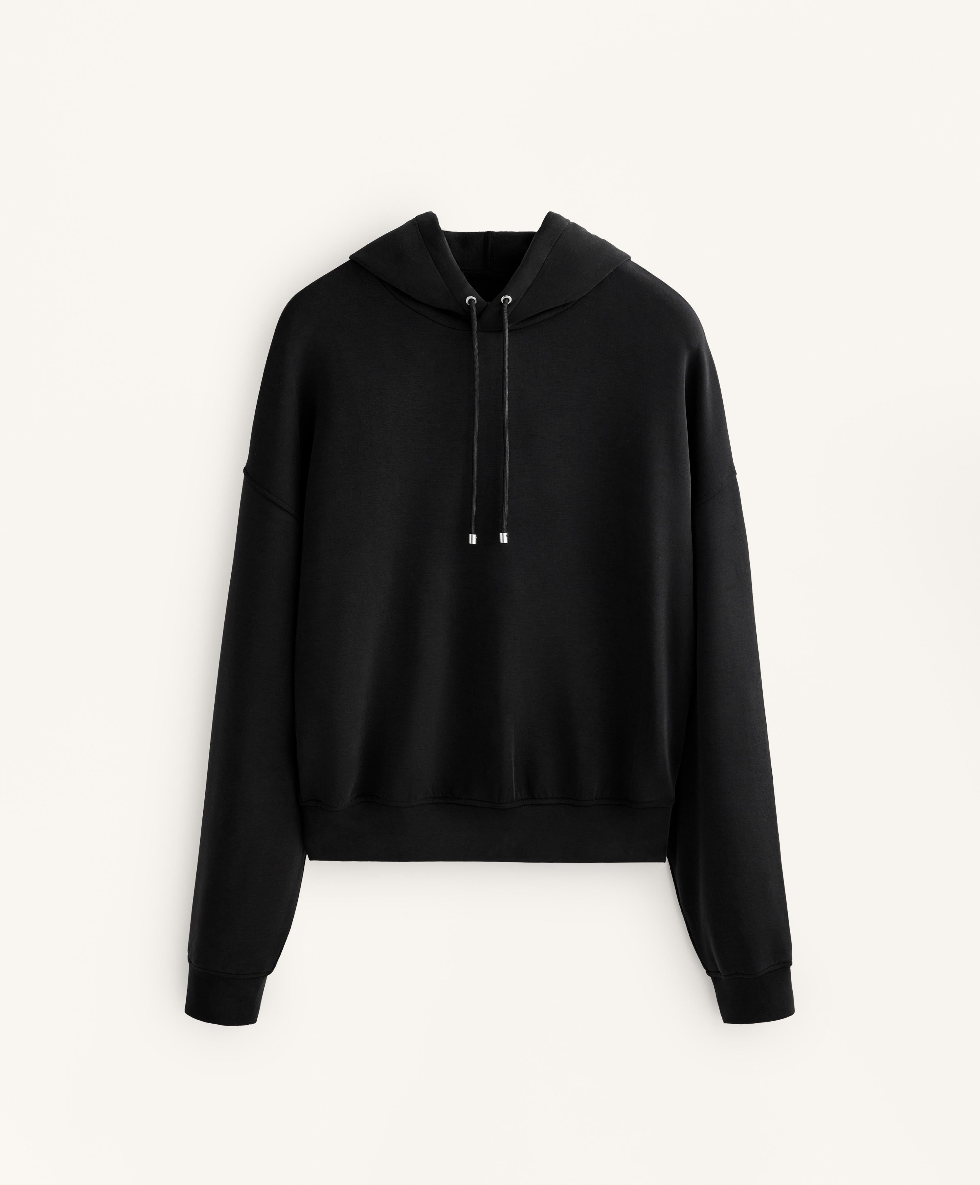 BOXY HOODED SWEATSHIRT WITH BRUSHED MODAL