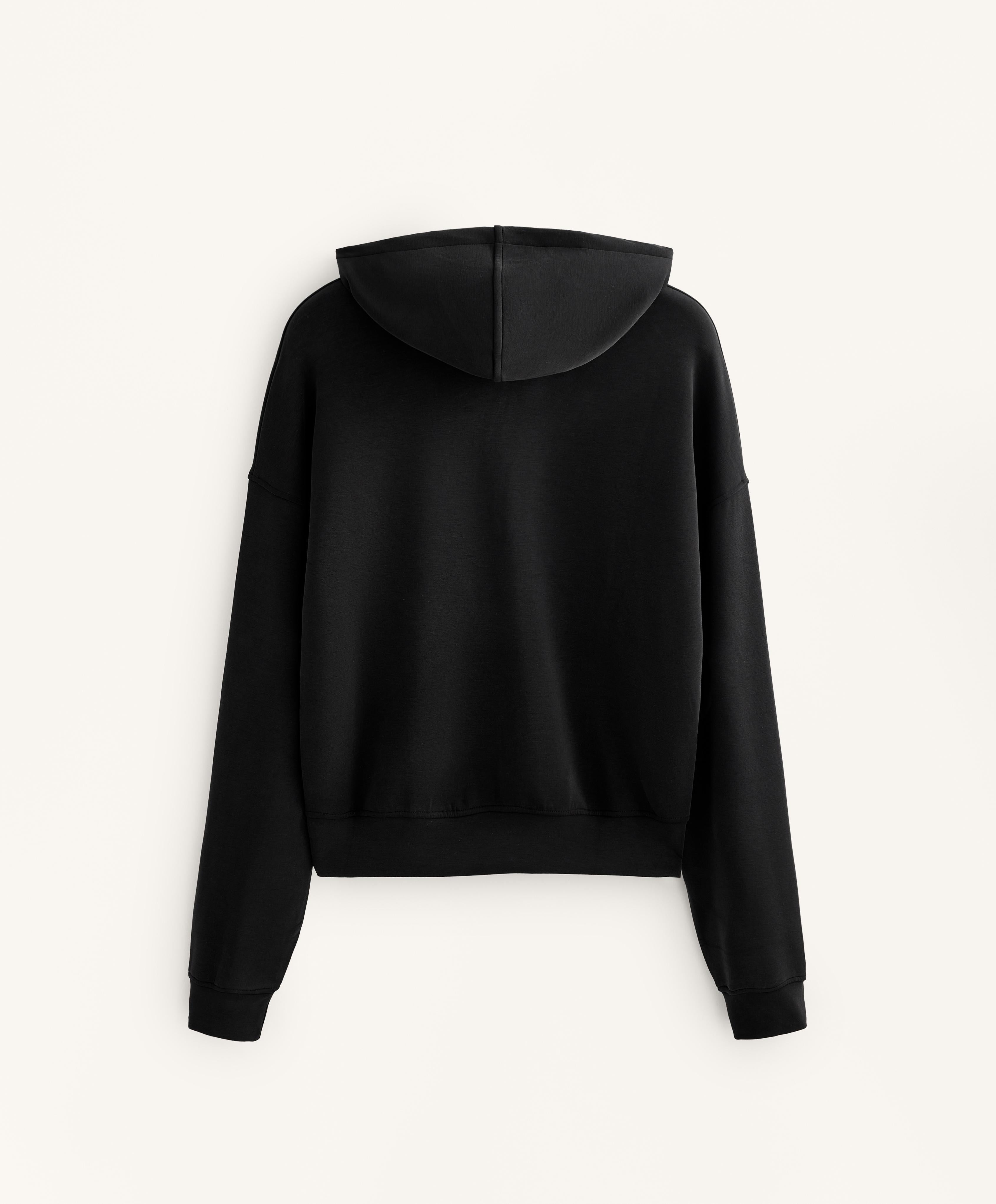BOXY HOODED SWEATSHIRT WITH BRUSHED MODAL