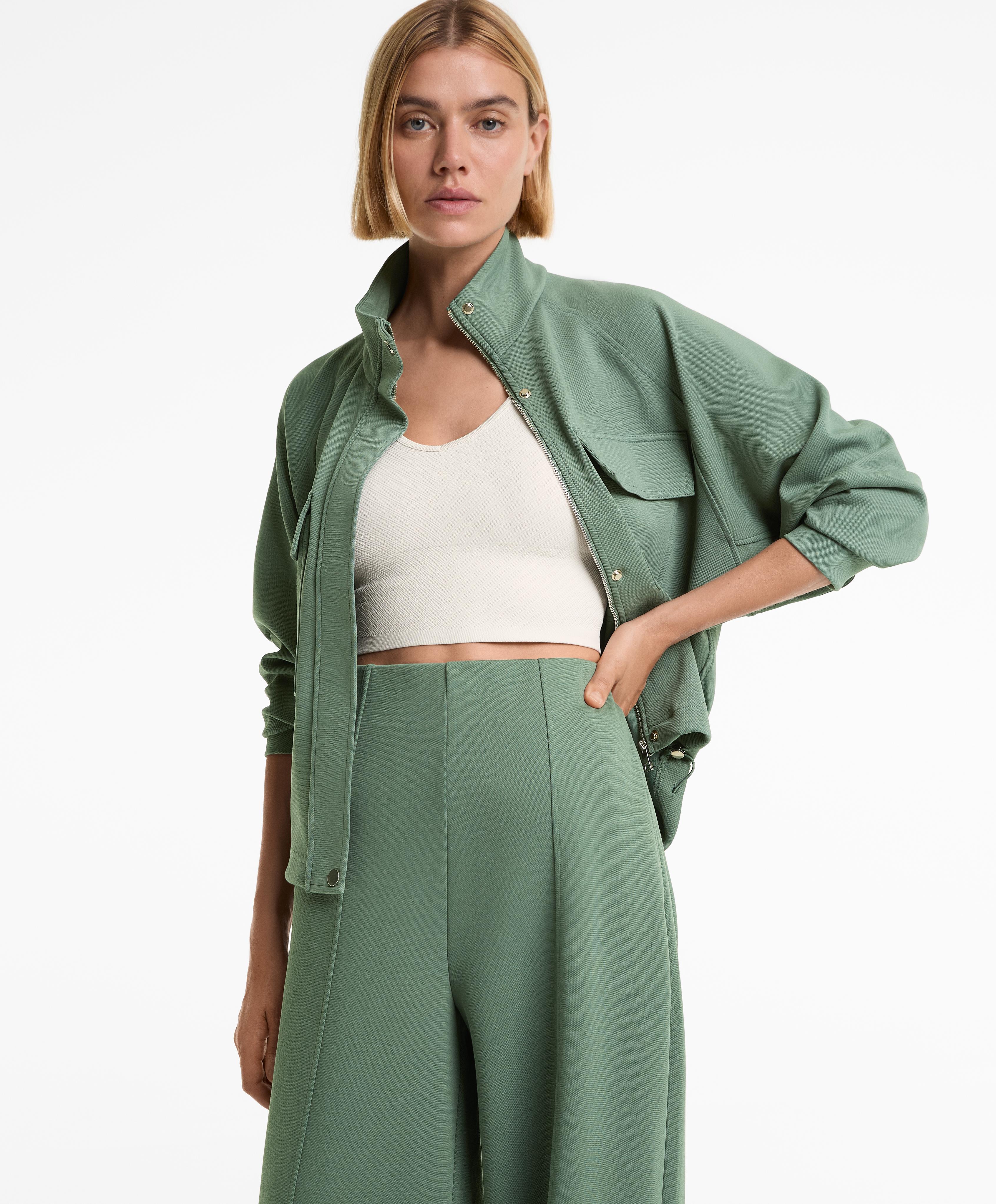 PIQUE POCKETS JACKET WITH COTTON