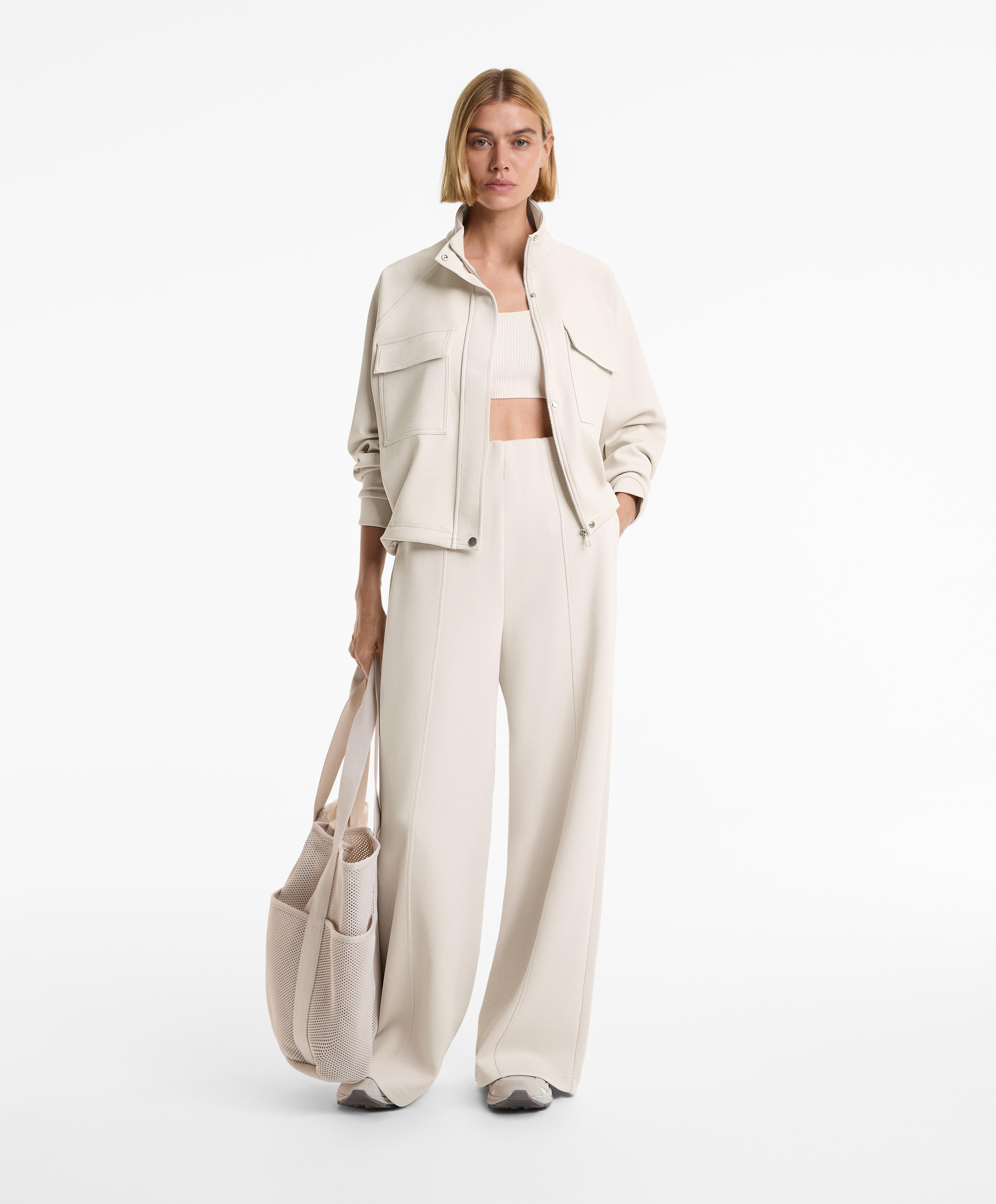 PIQUE POCKETS JACKET WITH COTTON
