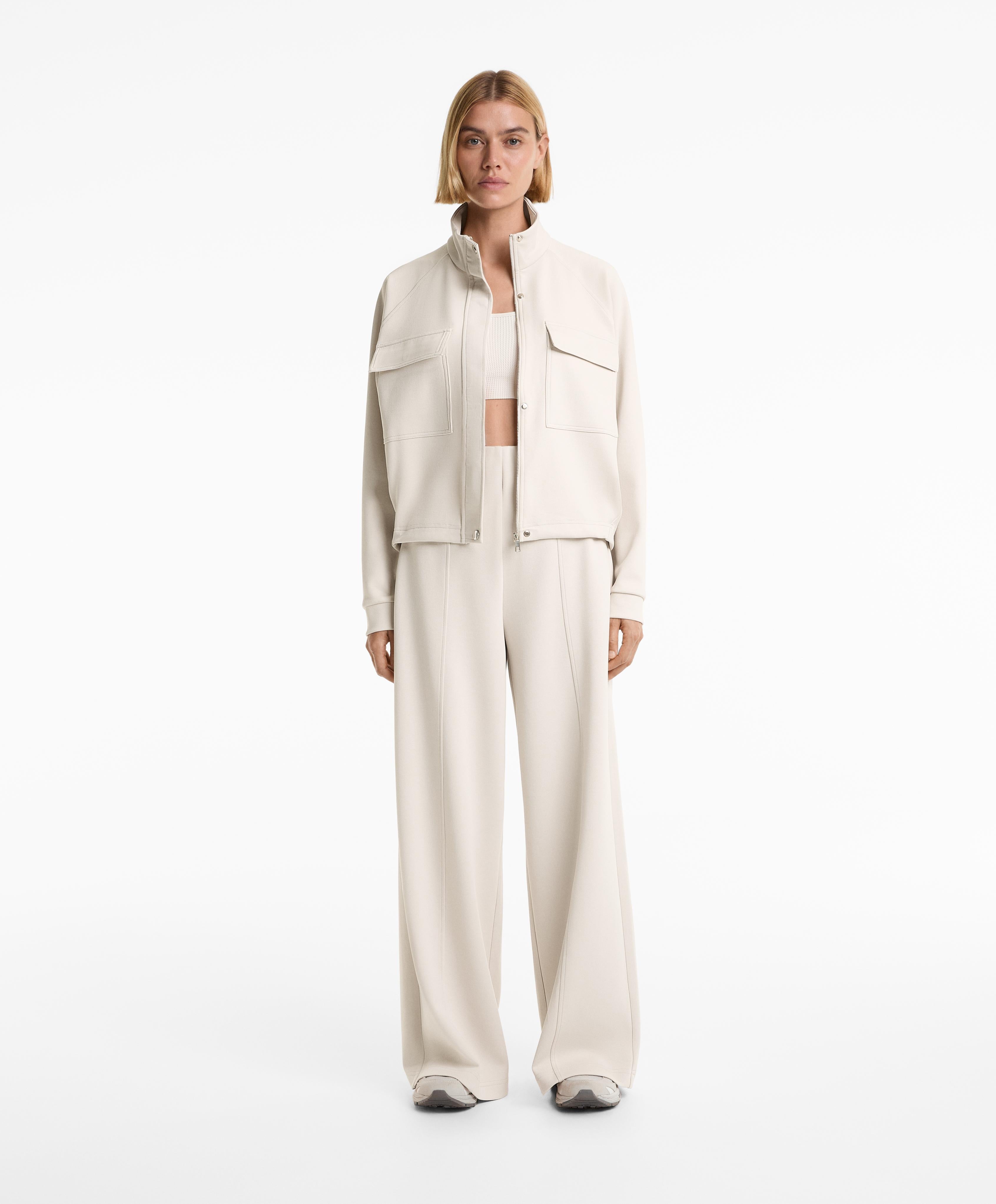PIQUE POCKETS JACKET WITH COTTON