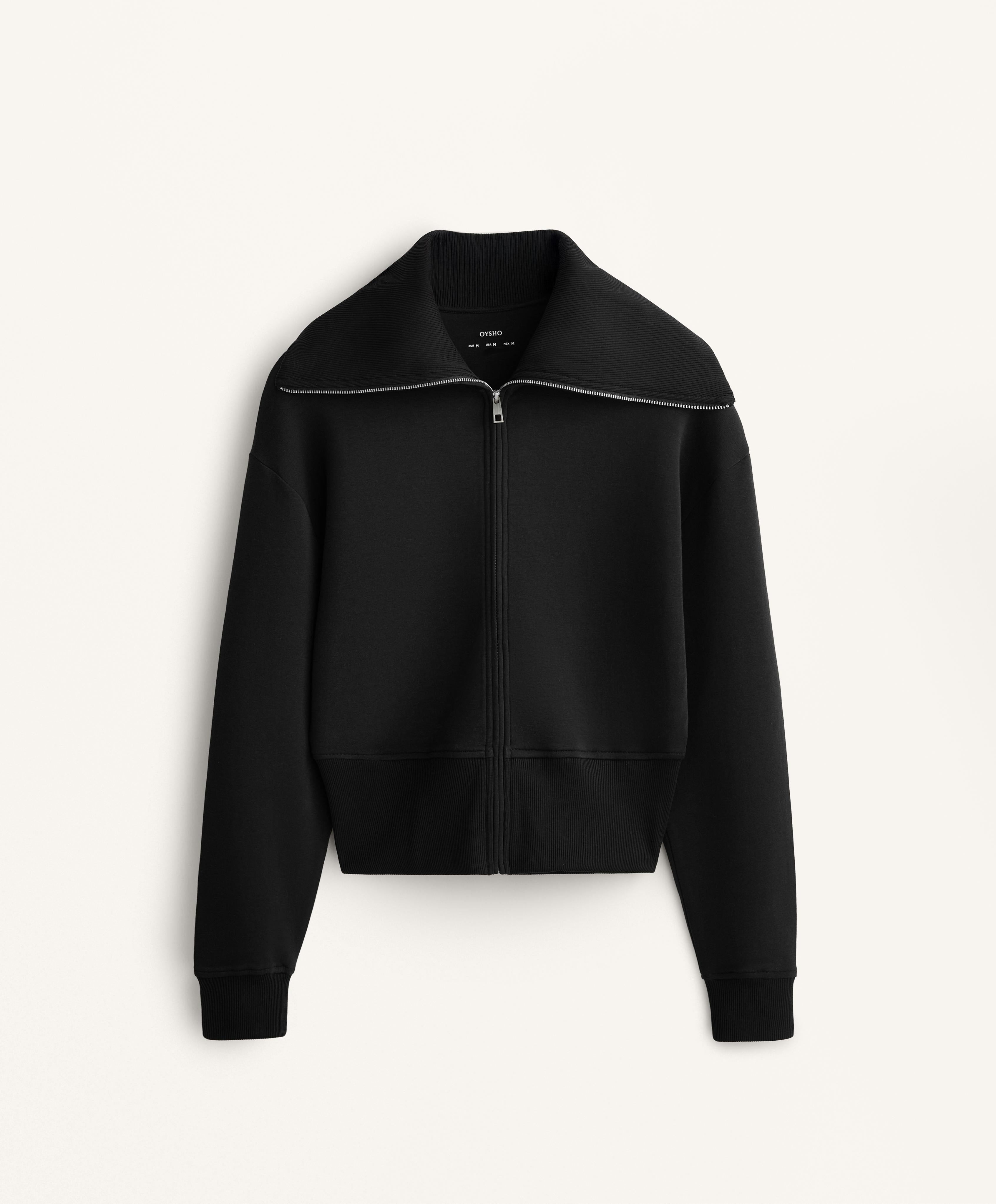 COTTON BLEND HIGH NECK JACKET