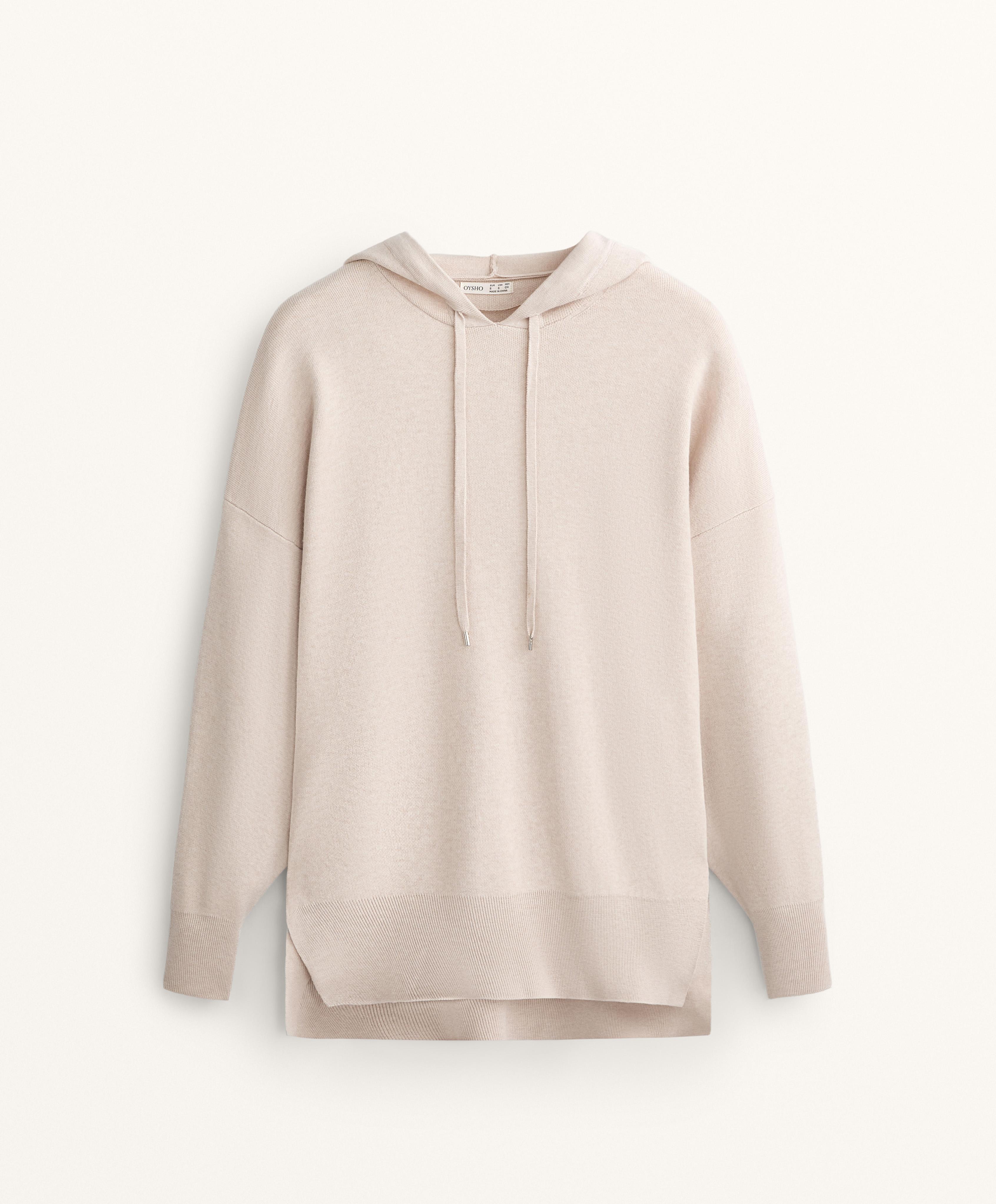 LONG KNIT HOODED JUMPER
