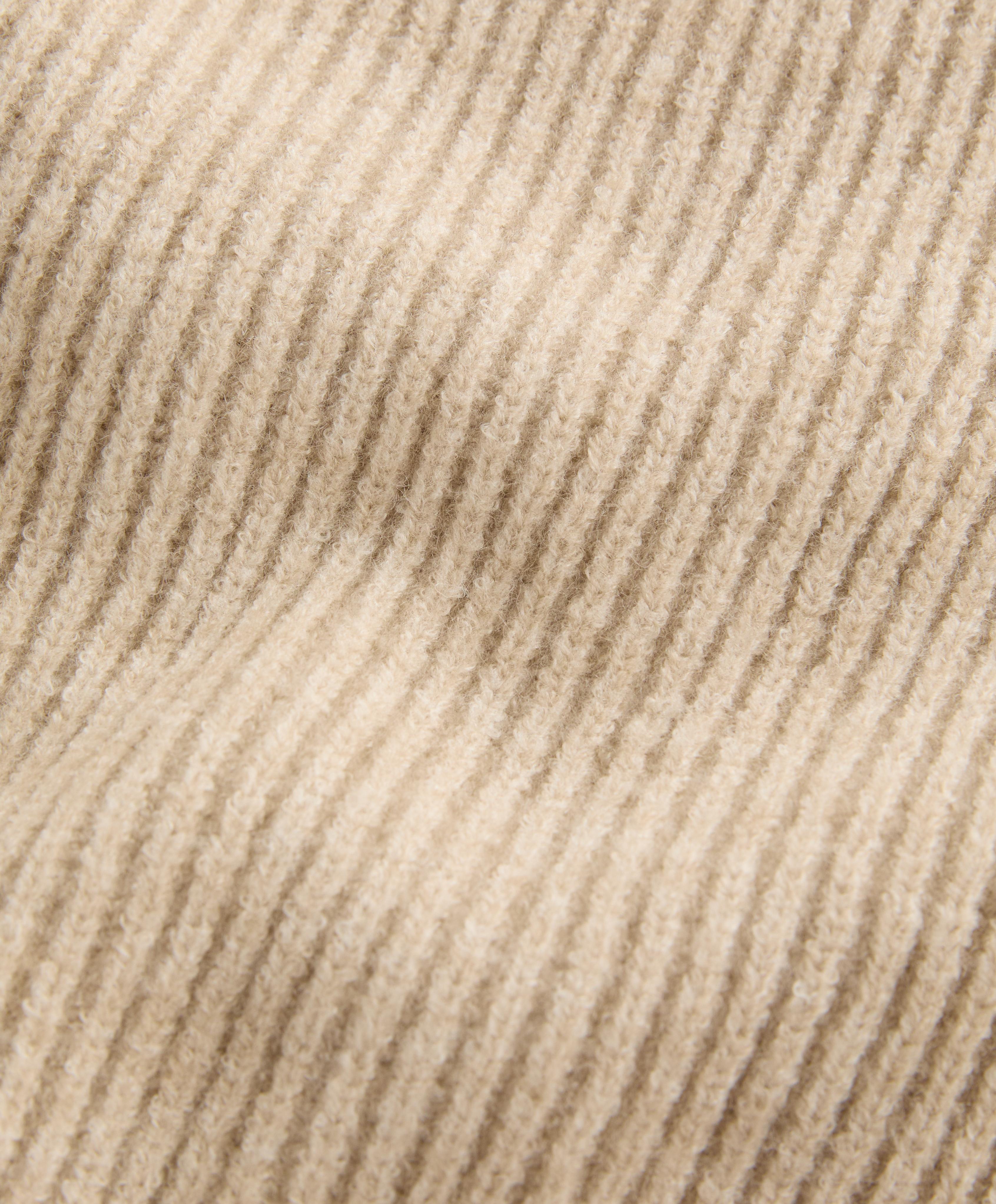 CROP HIGH NECK RIB KNIT JACKET