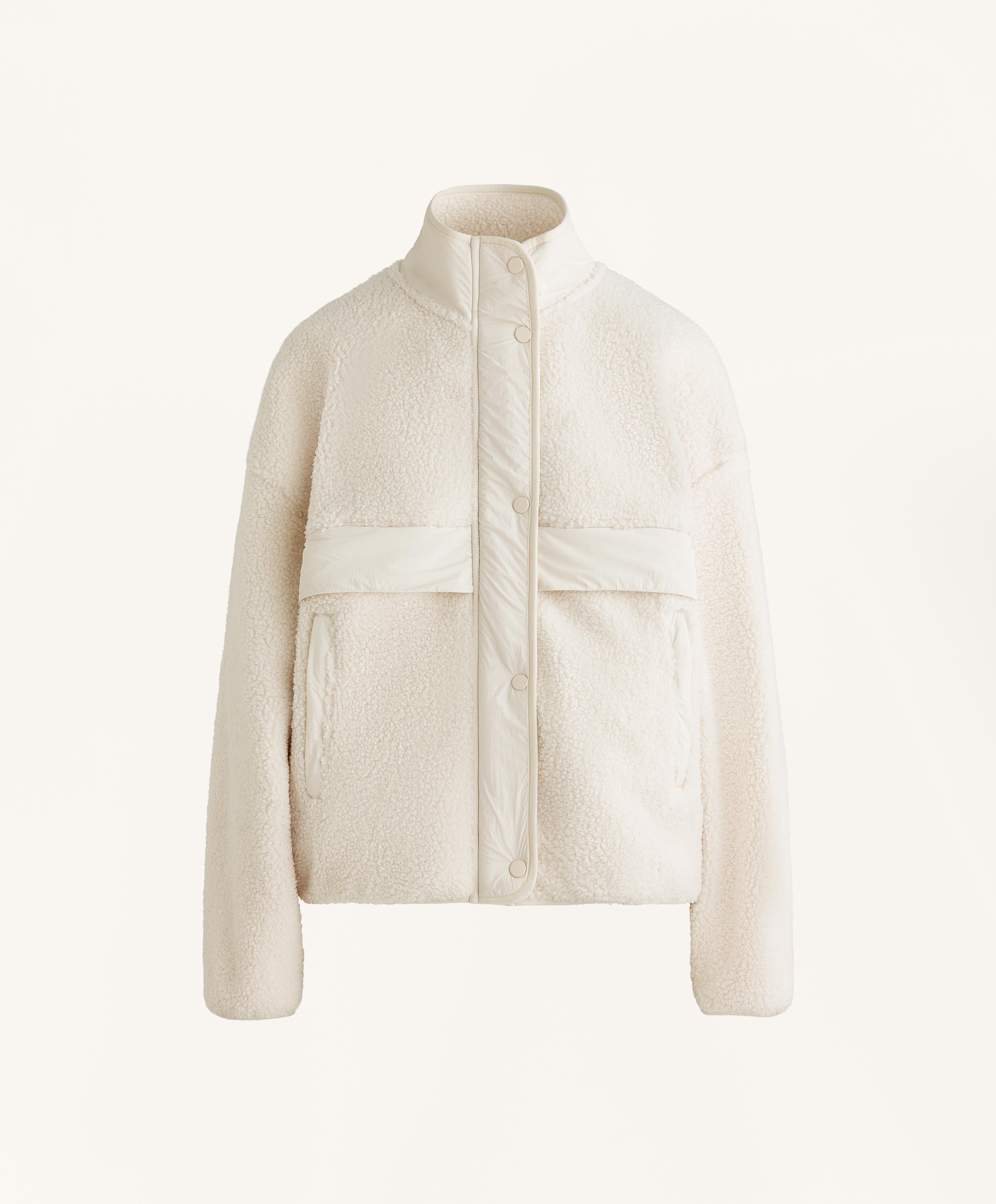LIGHT FAUX SHEARLING BOMBER JACKET