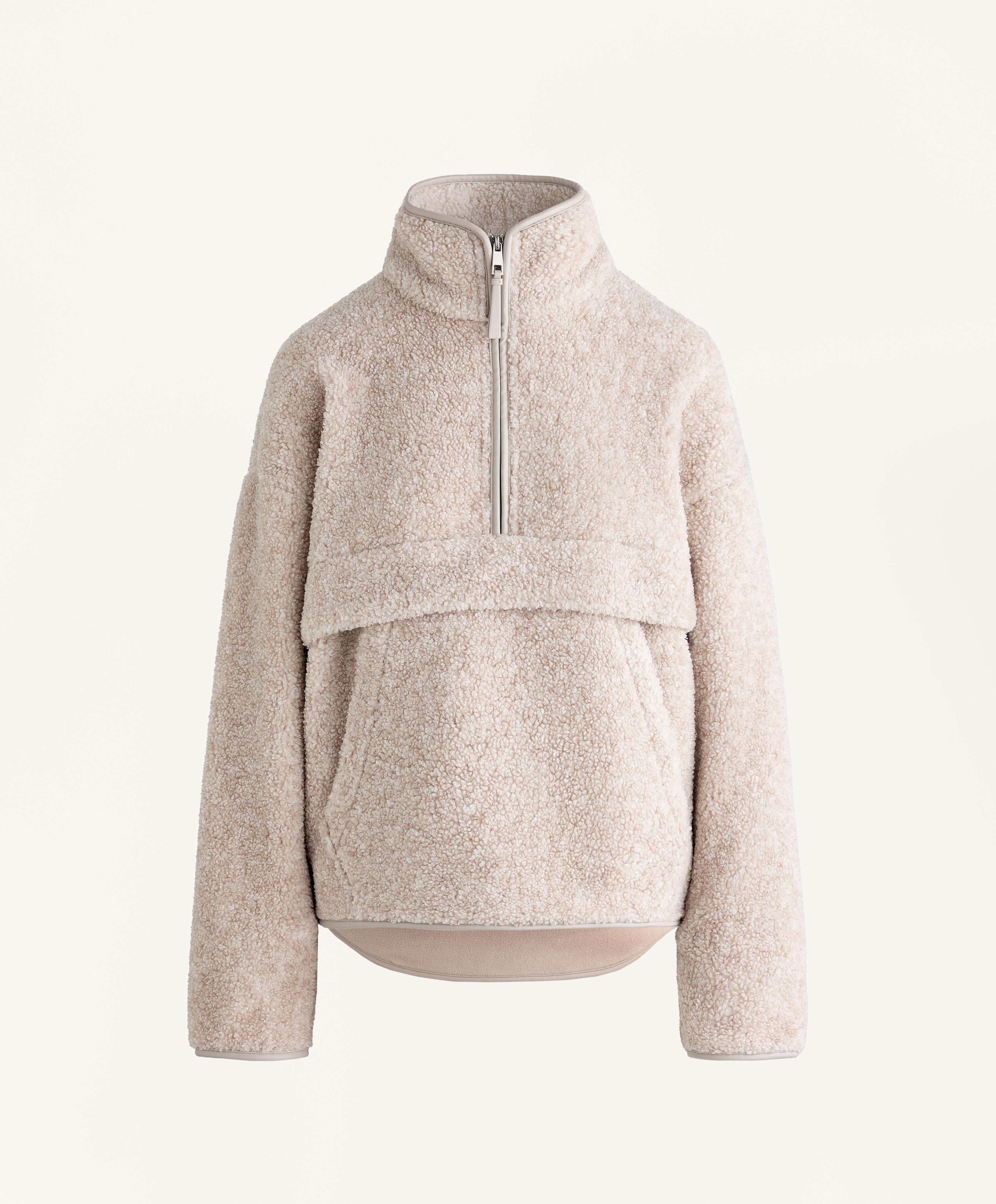 FAUX SHEARLING SWEATSHIRT WITH FRONT POCKET