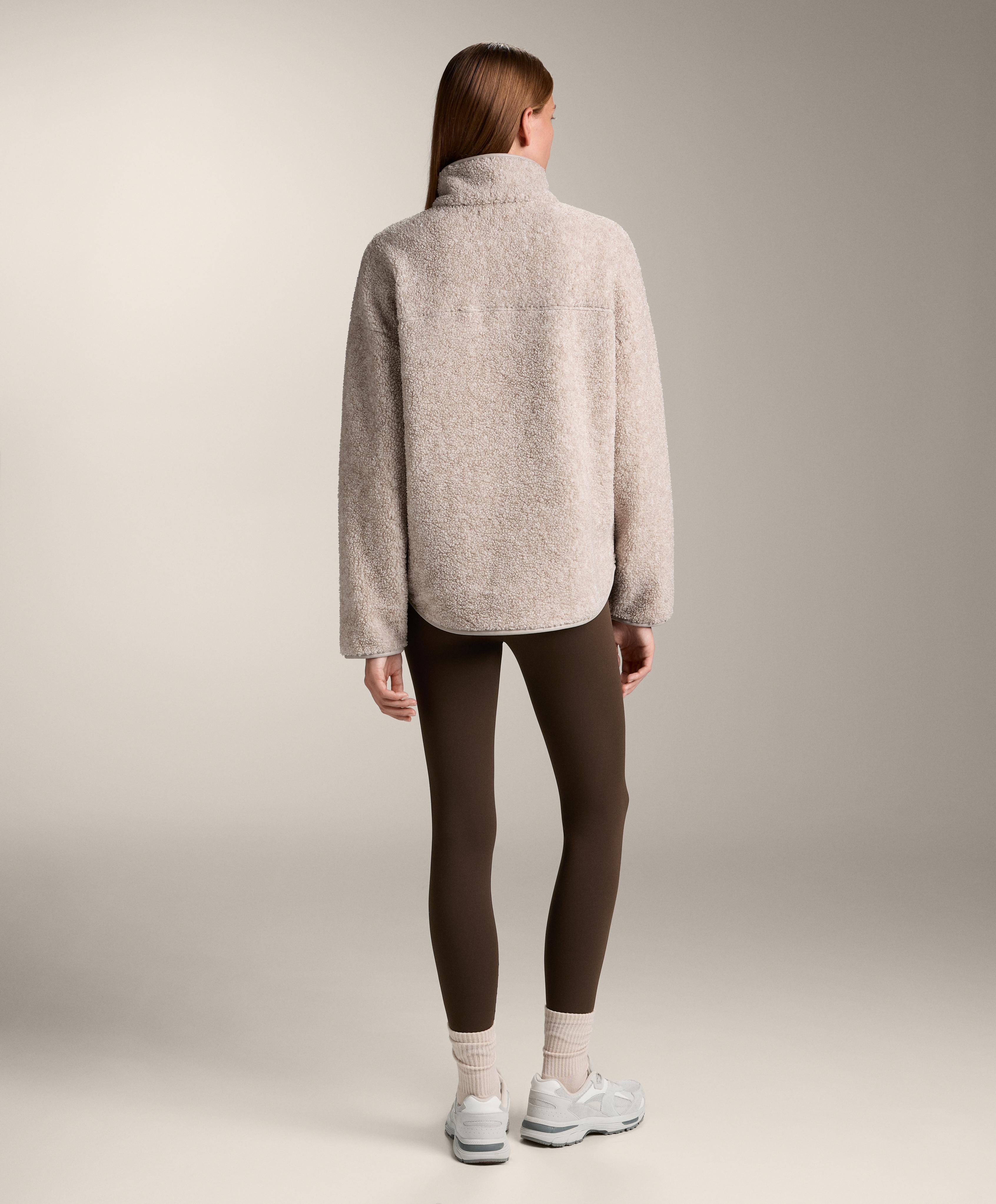 FAUX SHEARLING SWEATSHIRT WITH FRONT POCKET