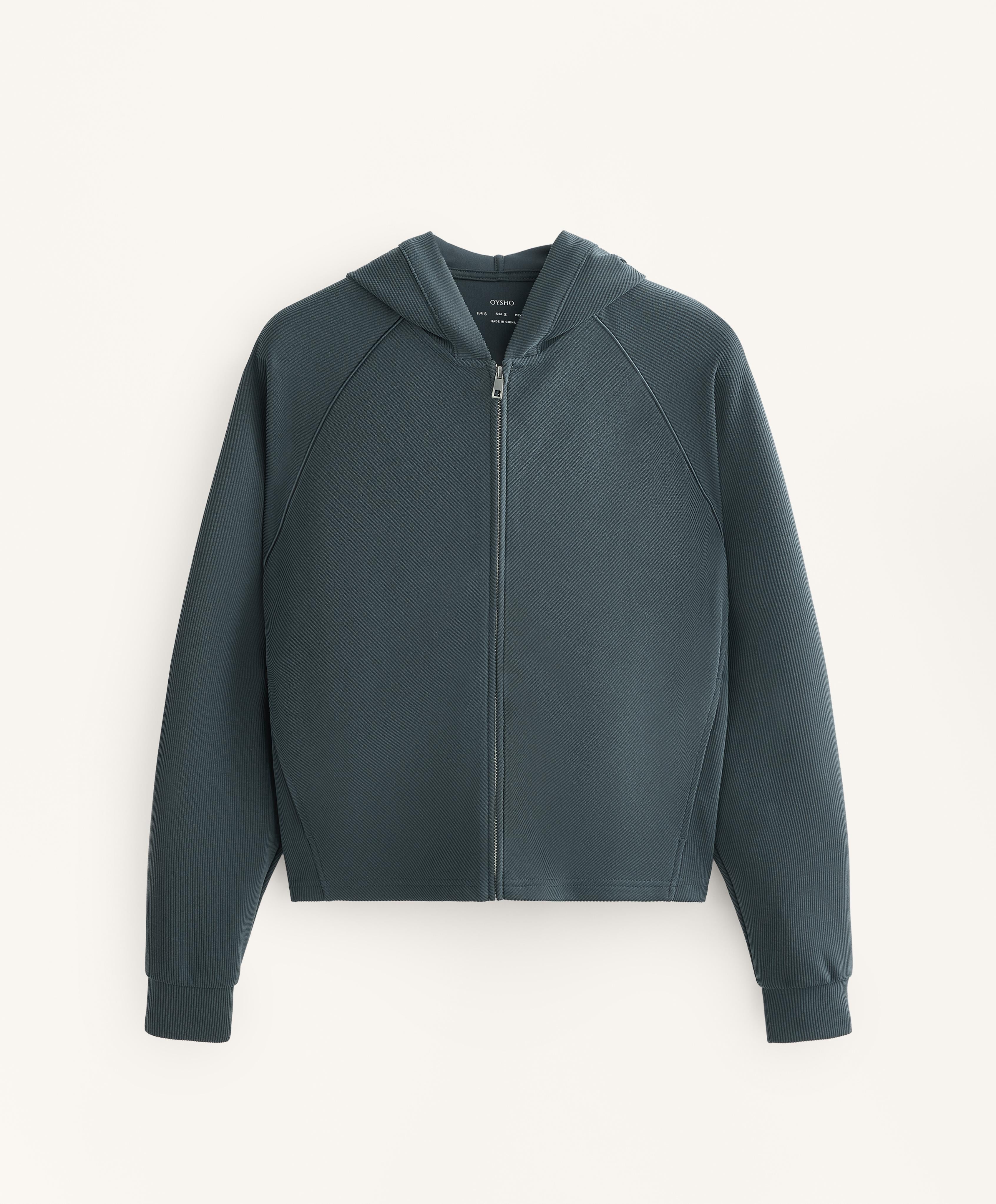 RIB 29% MODAL HOODED JACKET