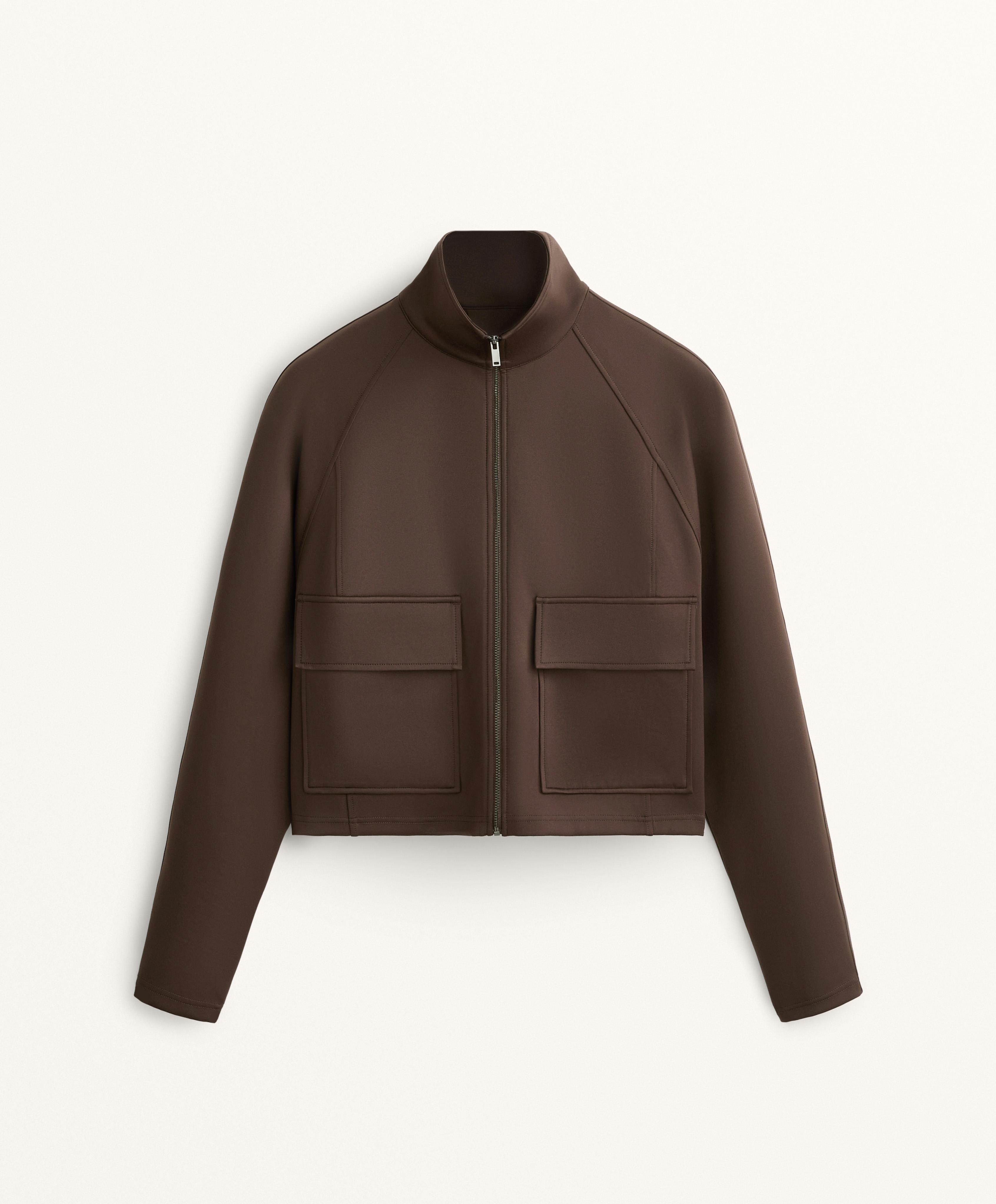 NEOPRENE EFFECT JACKET WITH POCKETS