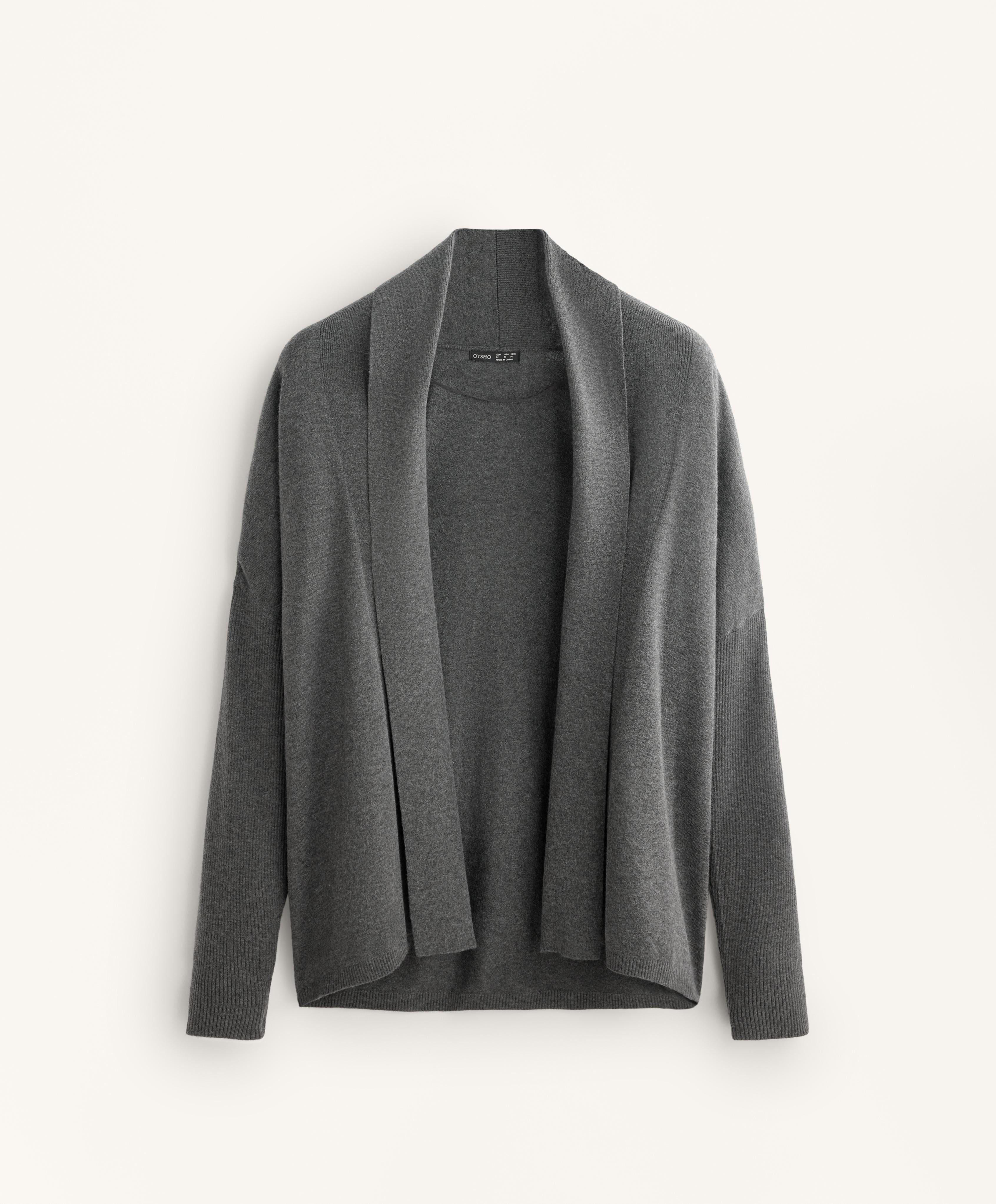 KNIT CARDIGAN WITH RIB DETAILS