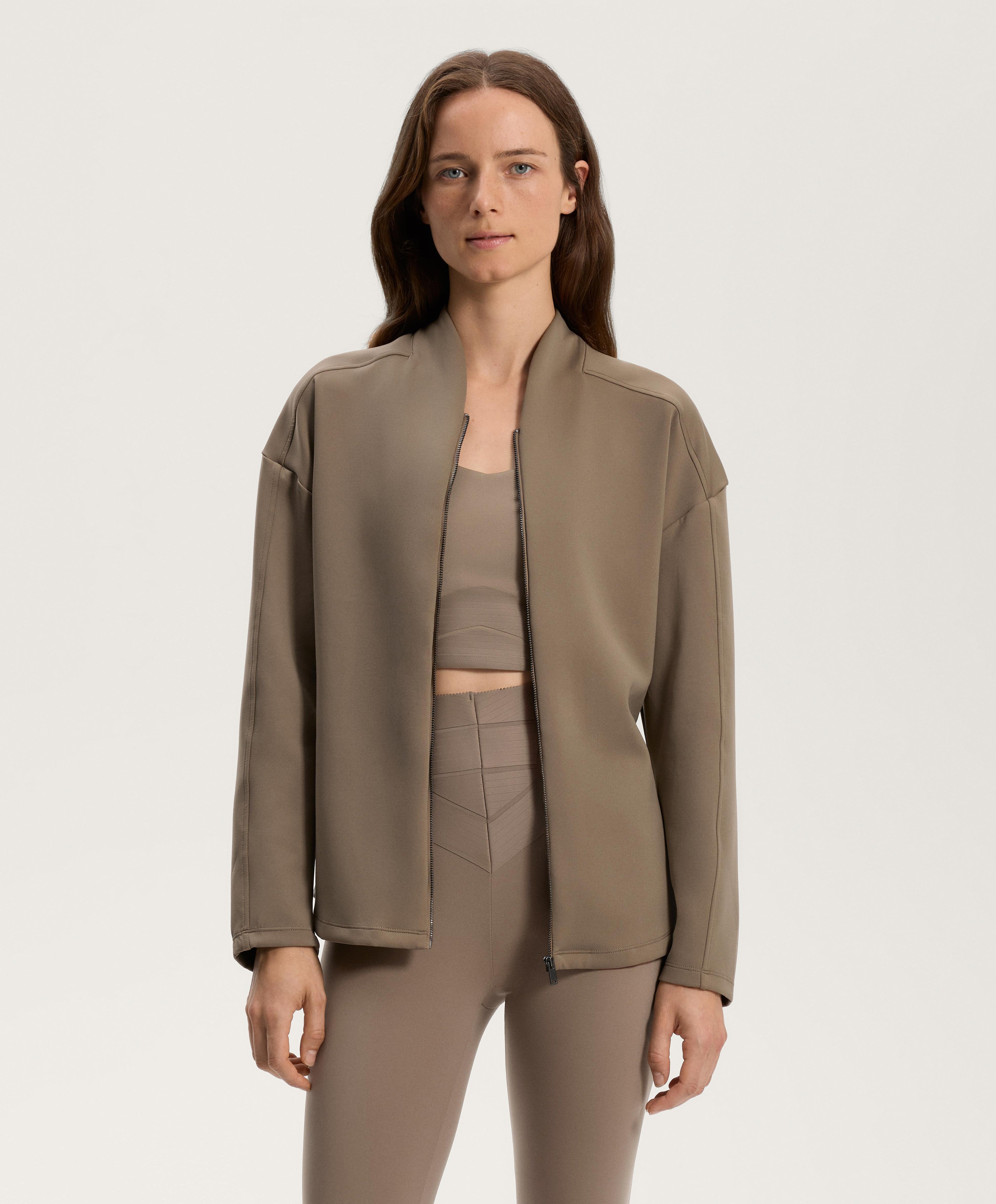 NEOPRENE EFFECT JACKET WITH BELT