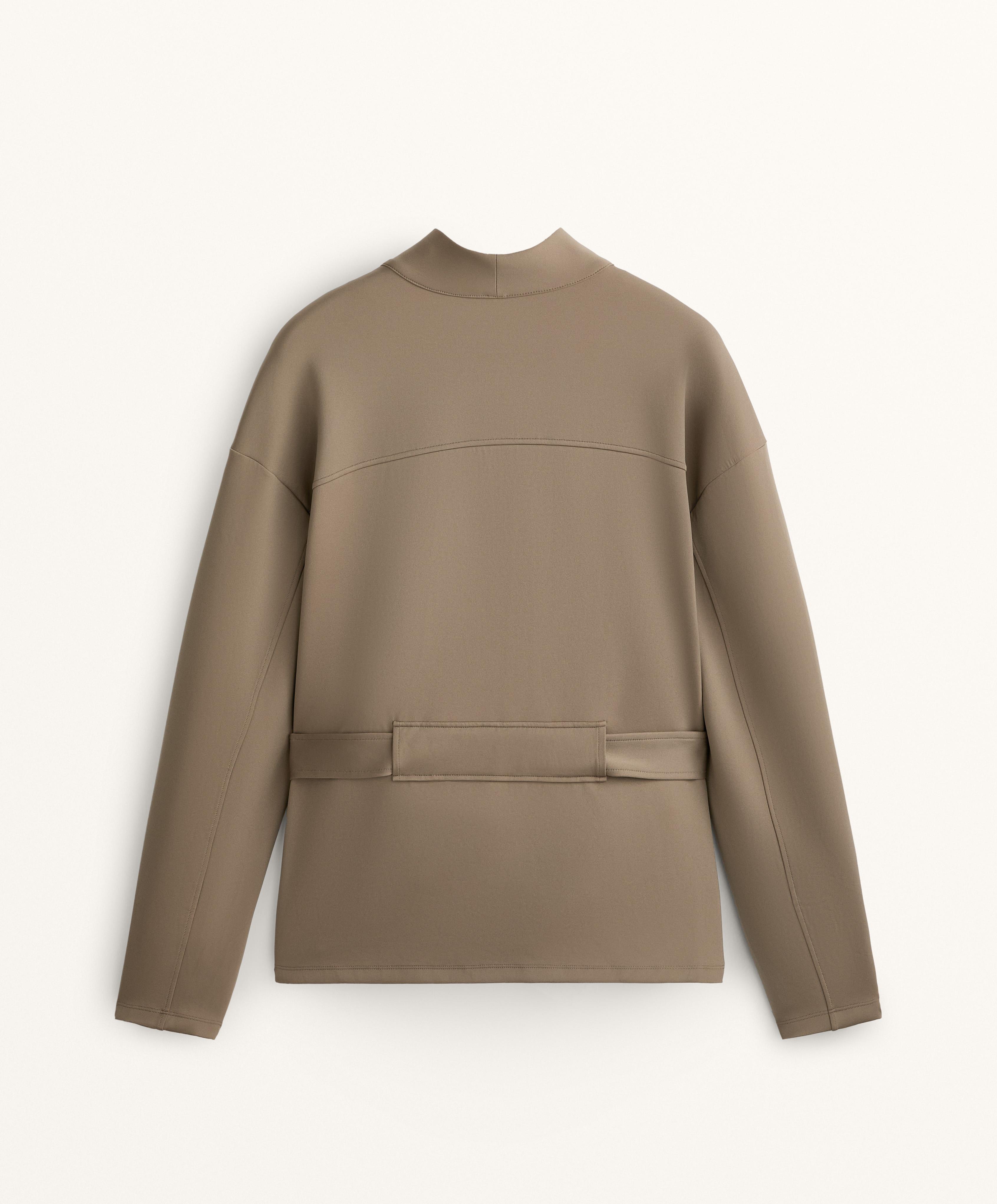 NEOPRENE EFFECT JACKET WITH BELT