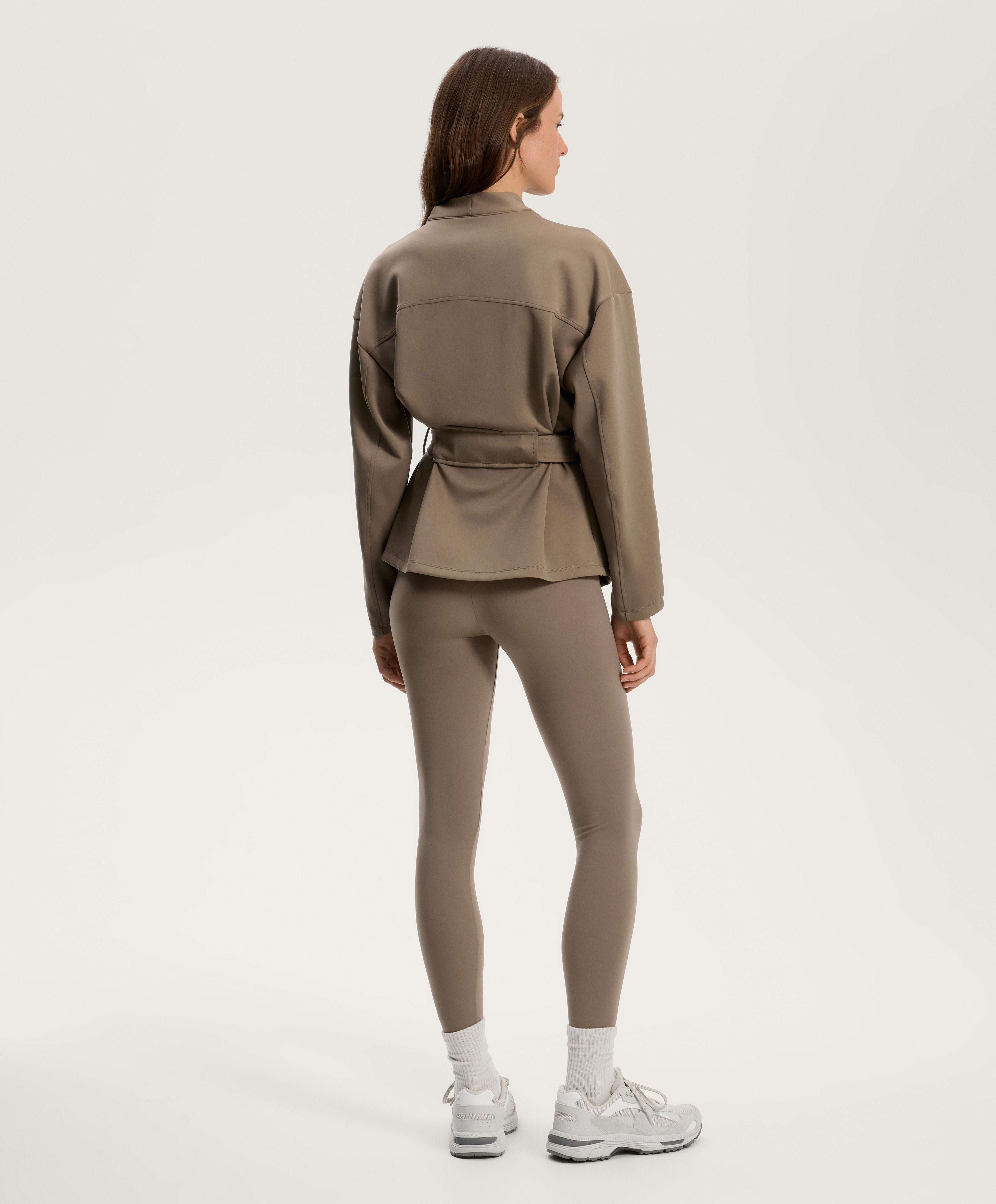 NEOPRENE EFFECT JACKET WITH BELT