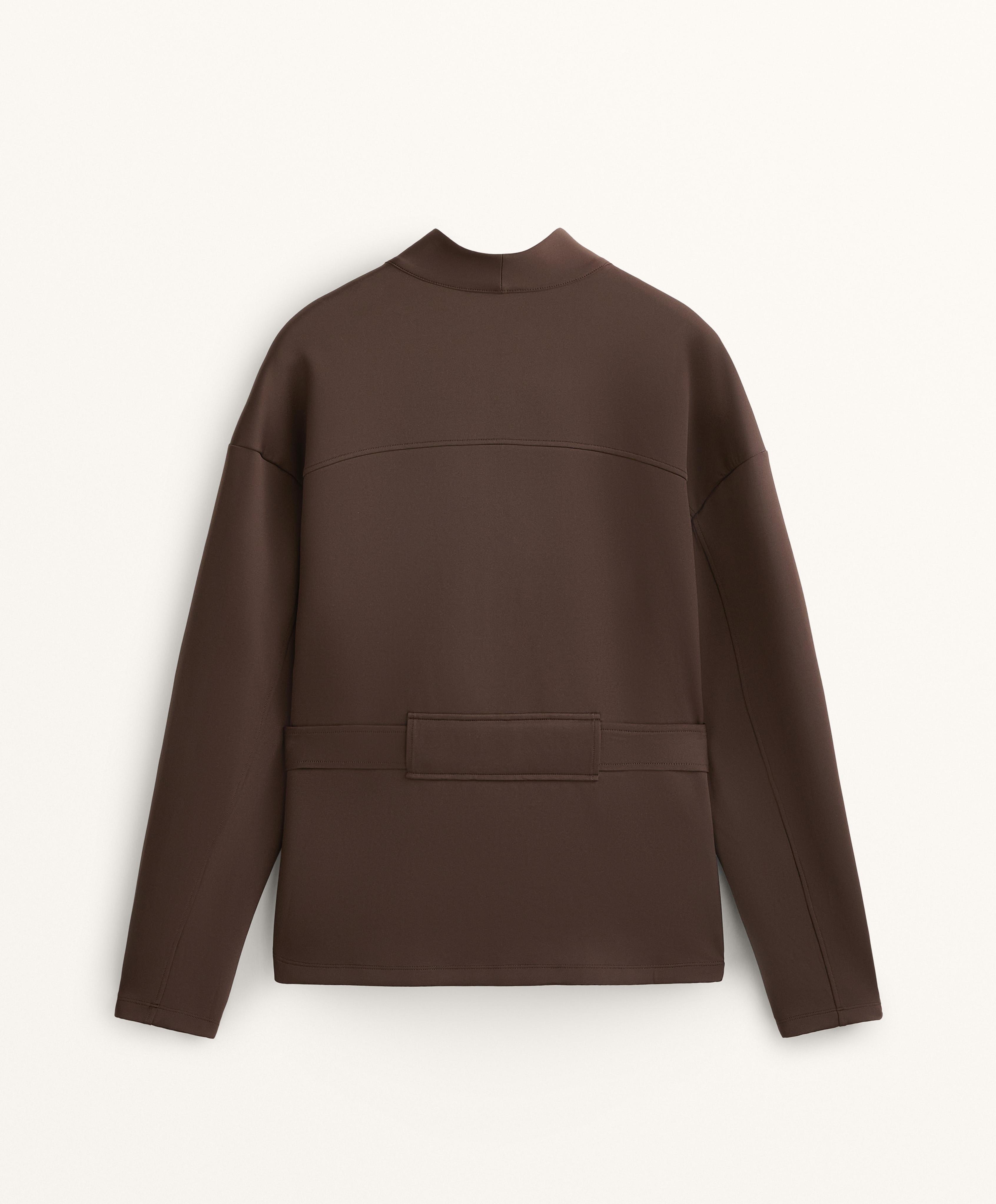 NEOPRENE EFFECT JACKET WITH BELT