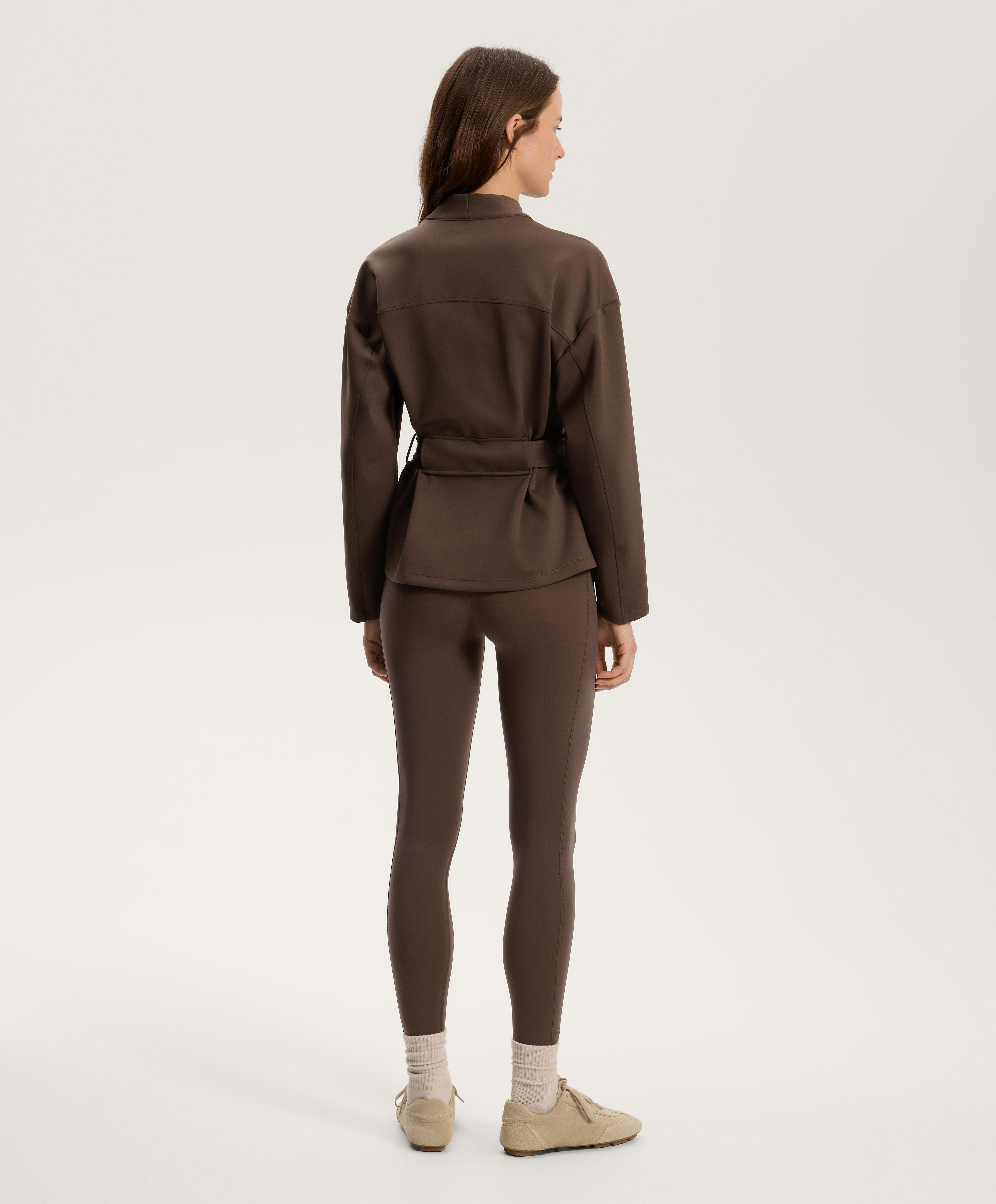 NEOPRENE EFFECT JACKET WITH BELT