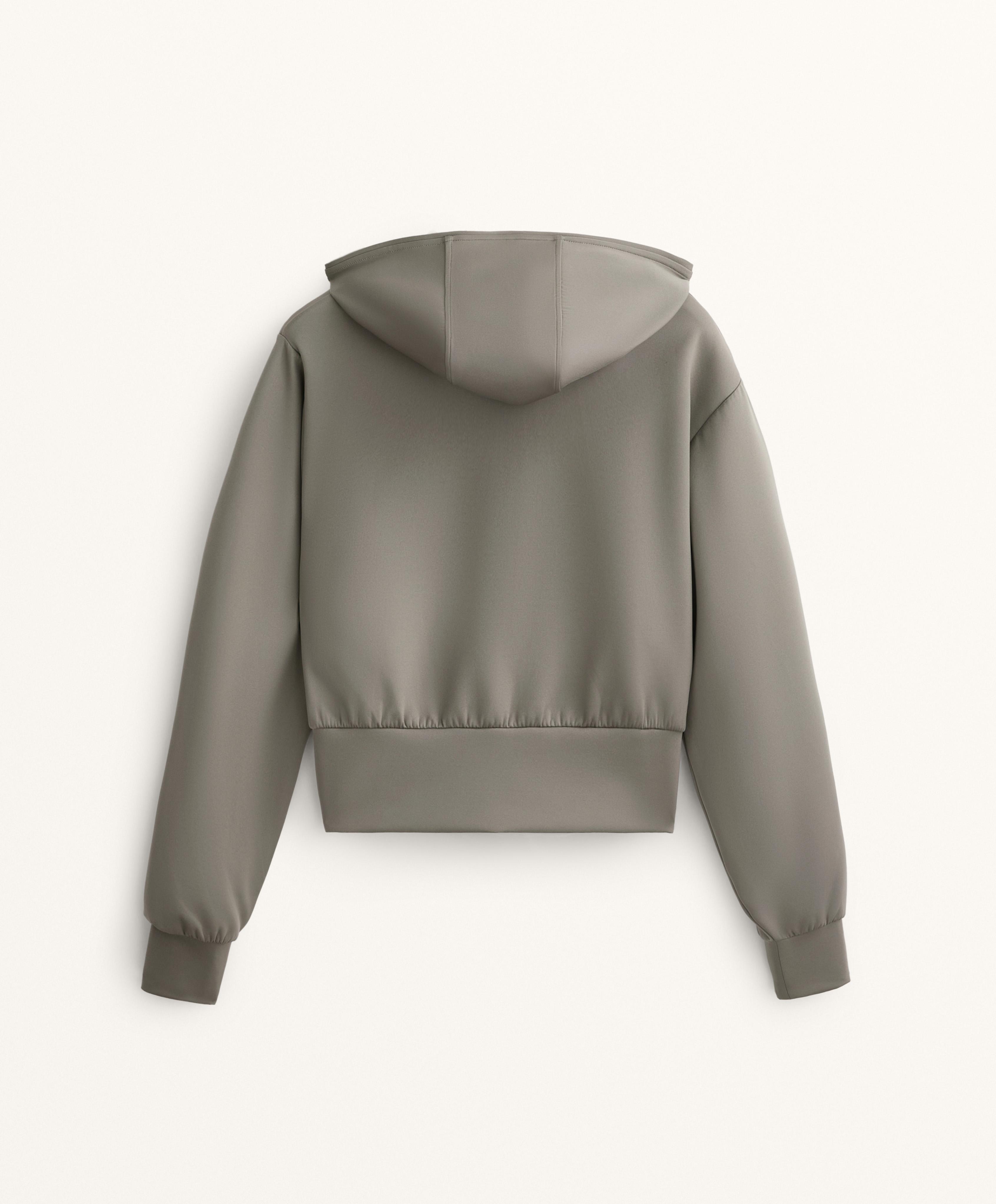 NEOPRENE EFFECT HOODED JACKET