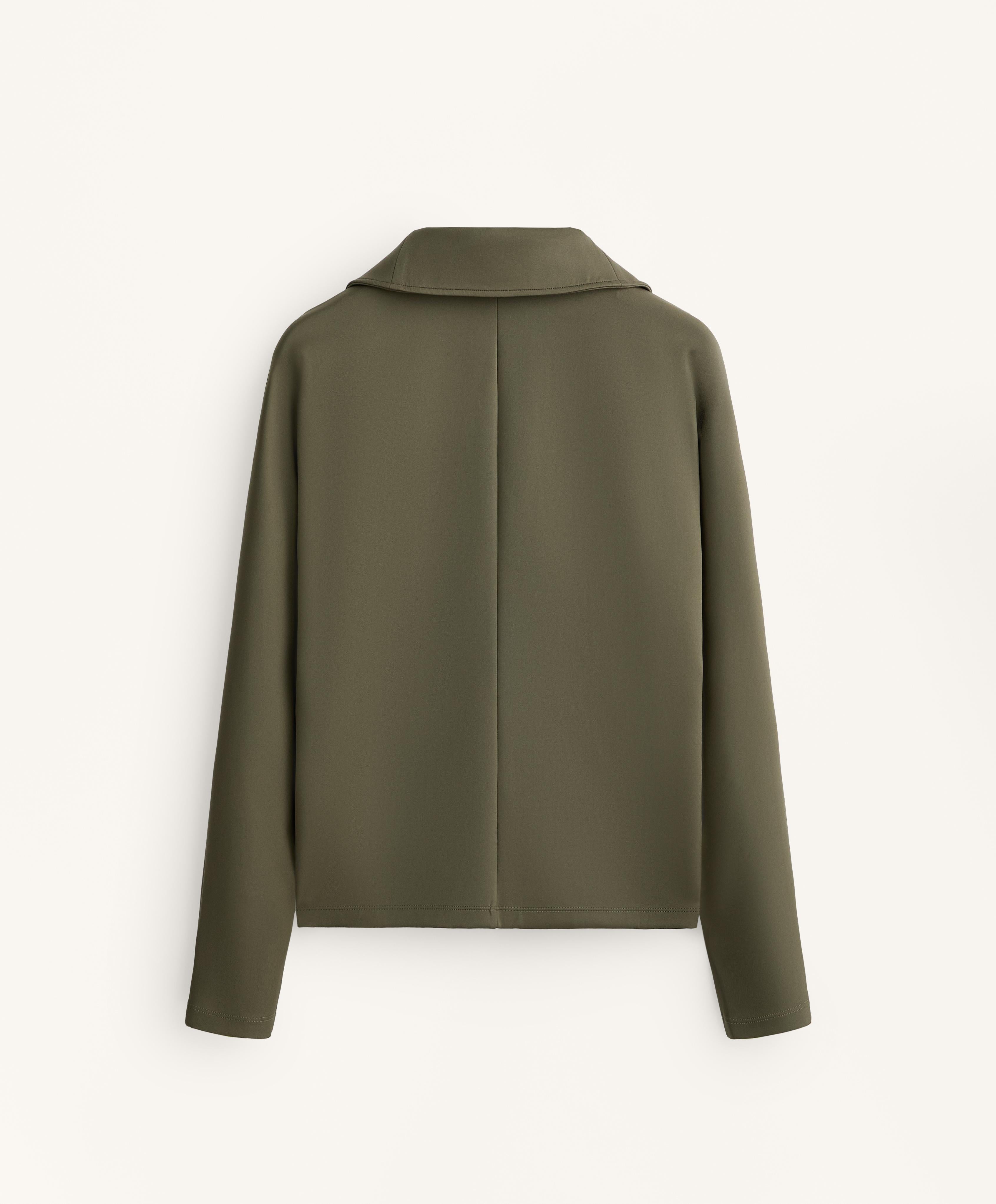DOUBLE ZIP NEOPRENE EFFECT JACKET