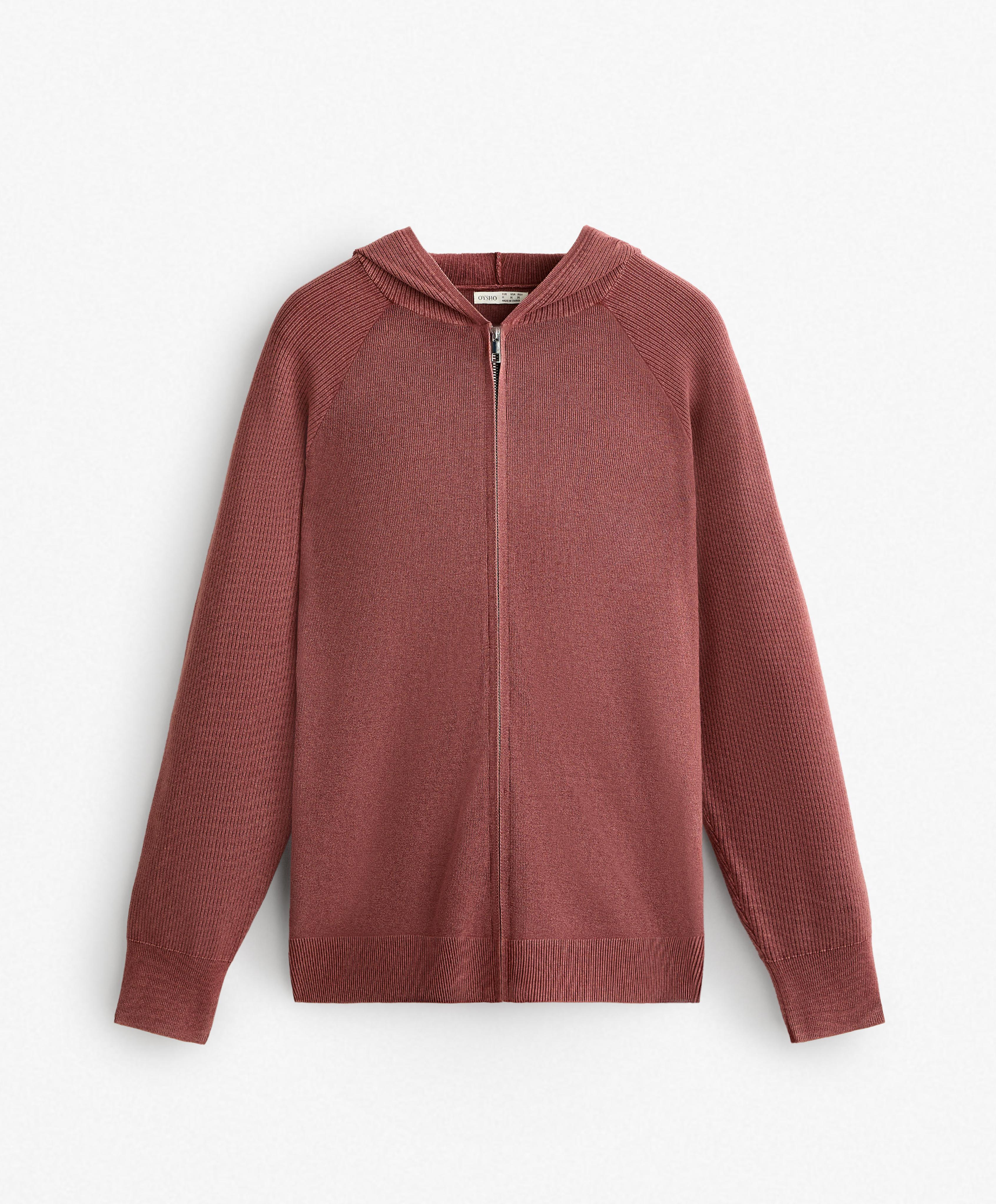 LONG HOODED KNIT JACKET