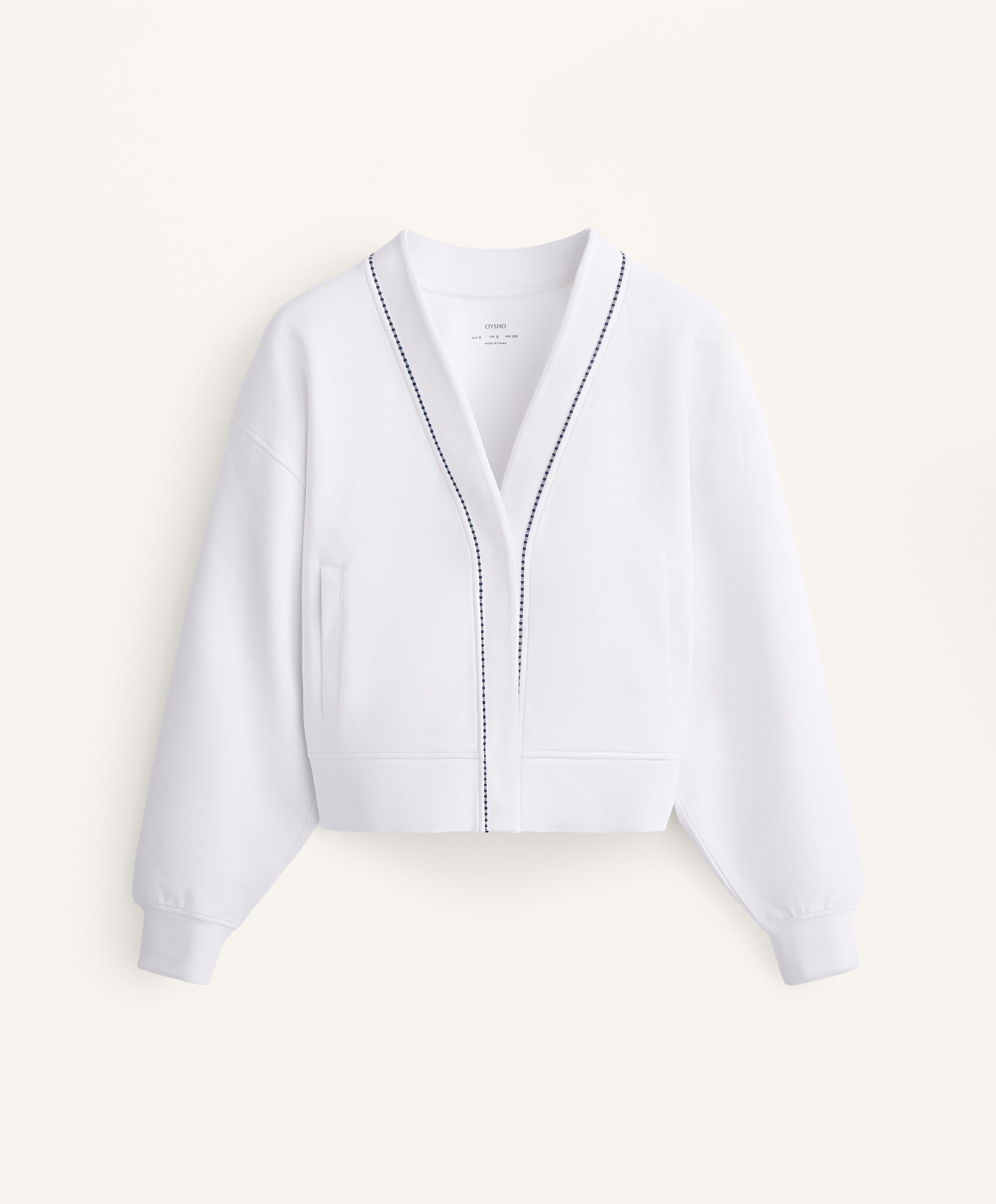 COTTON BLEND HEAVY WEIGHT PIQUE CARDIGAN