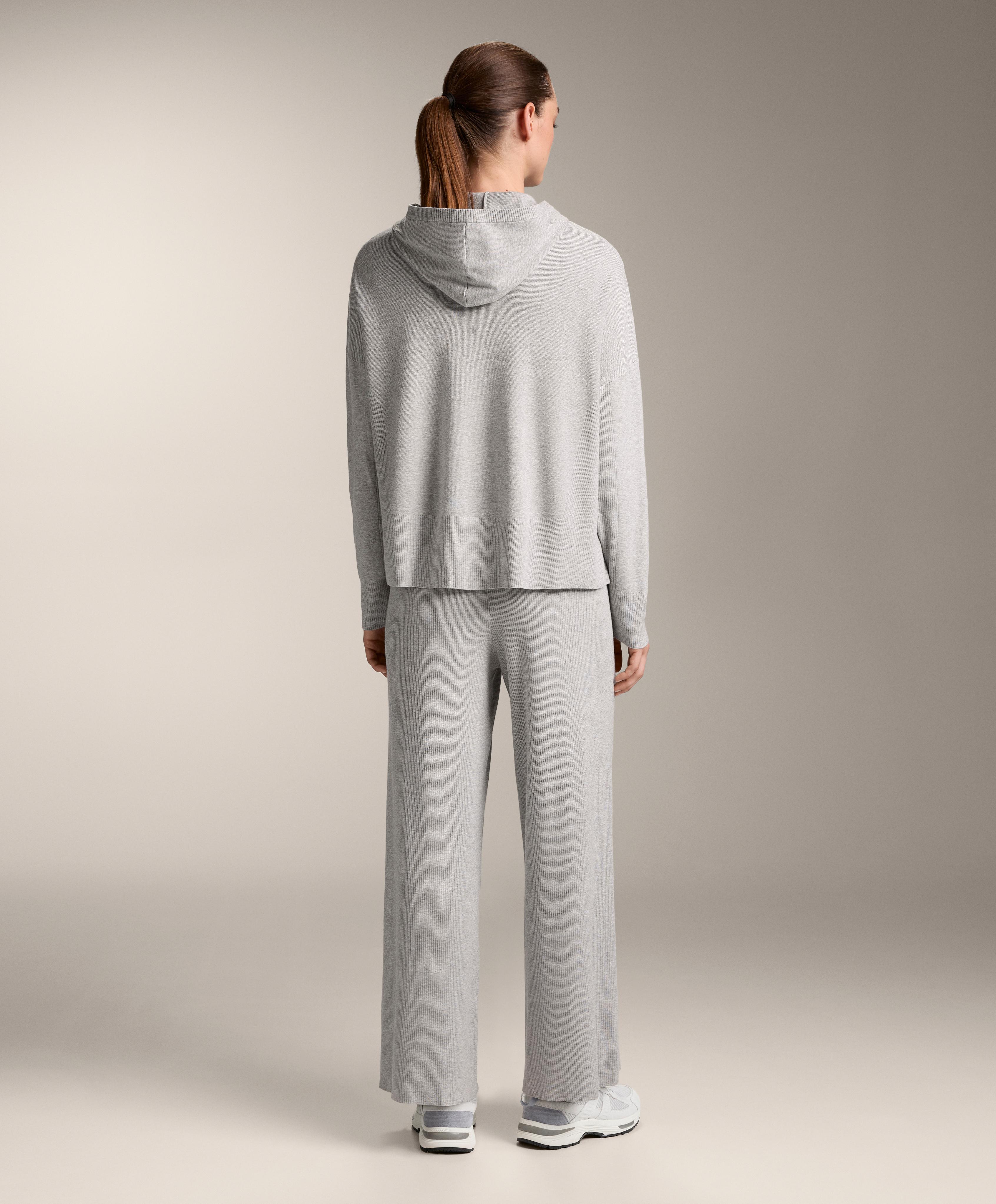 WIDE LEG RIB KNIT TROUSERS