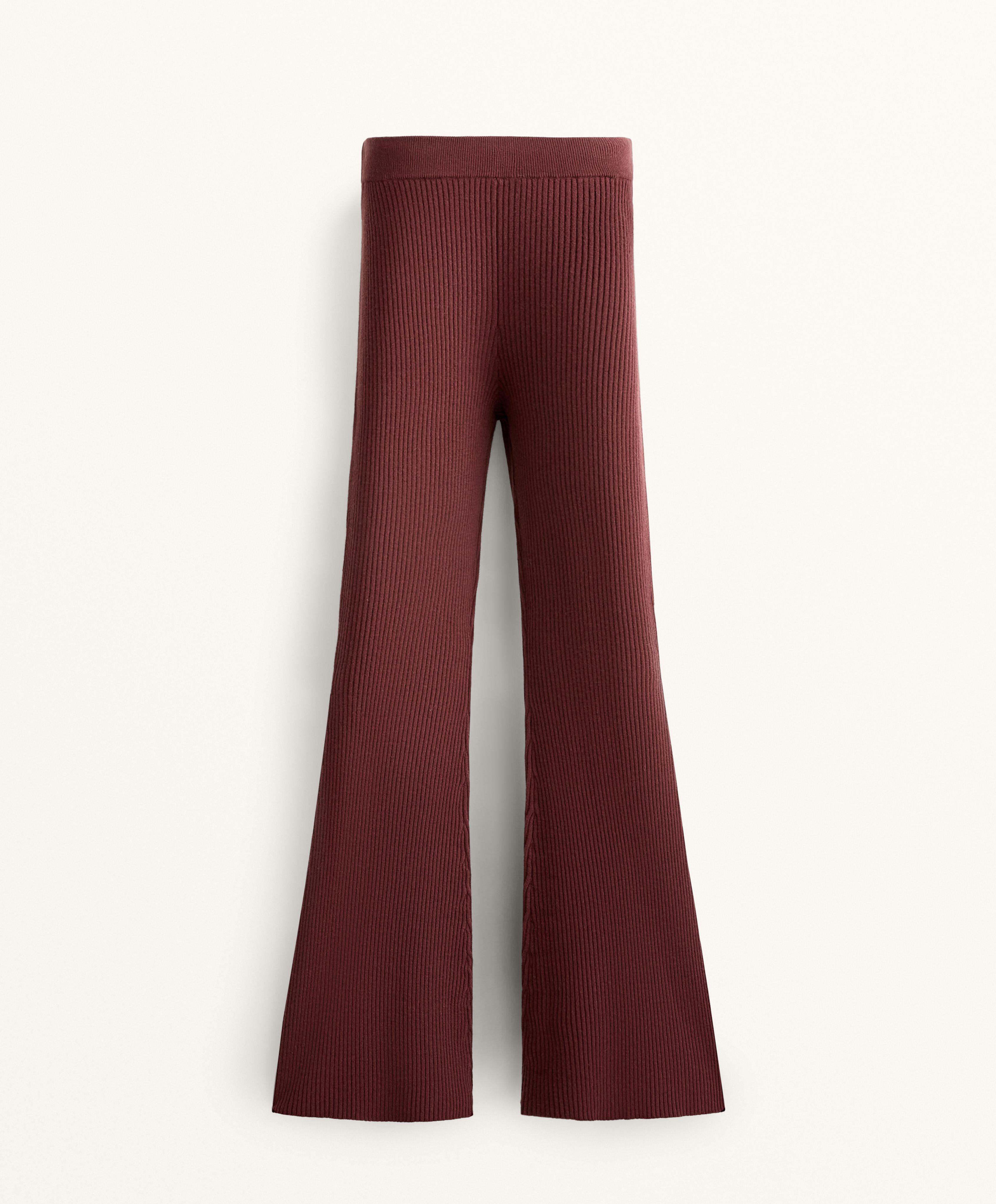 FLARE RIB KNIT TROUSERS