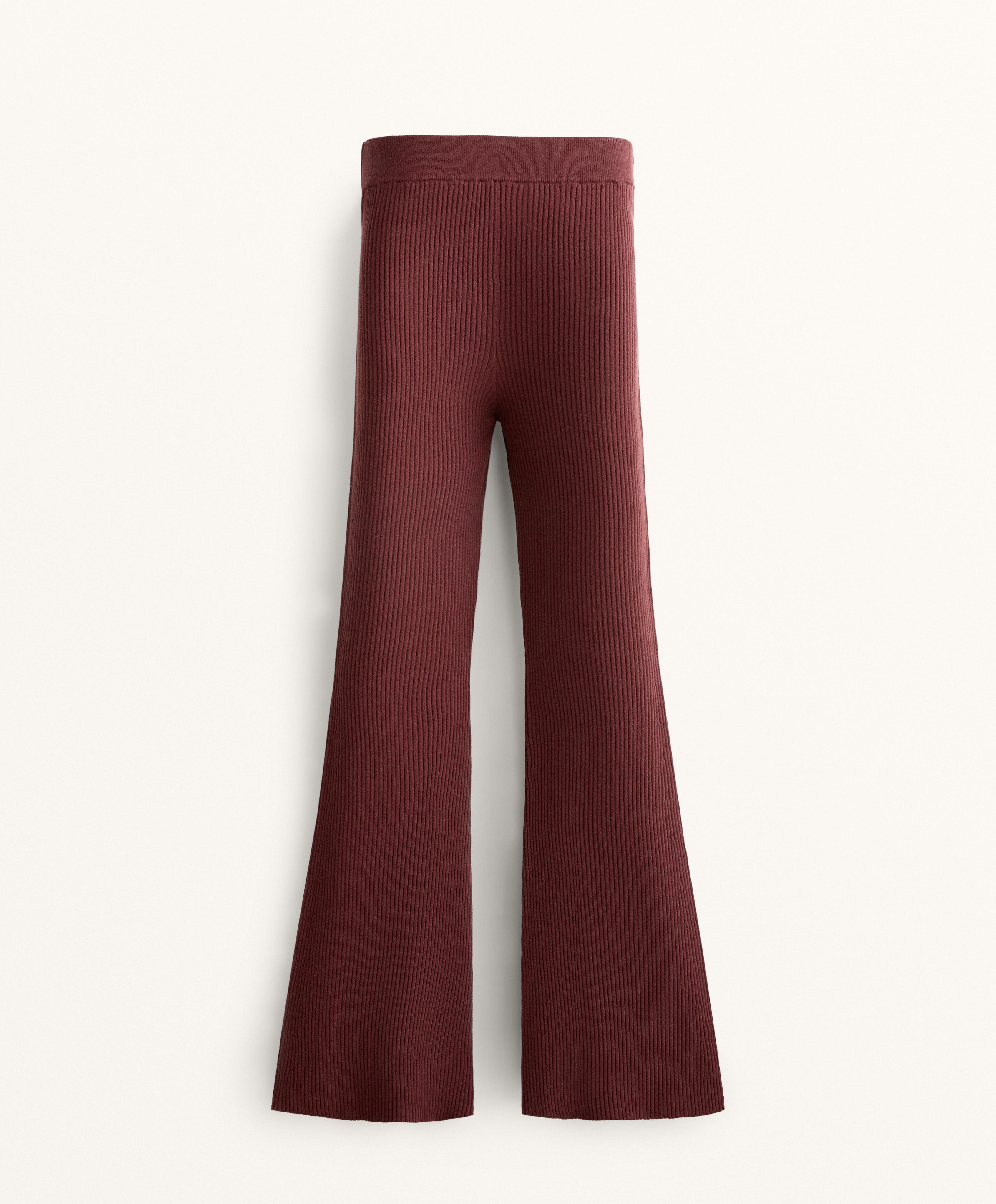 FLARE RIB KNIT TROUSERS