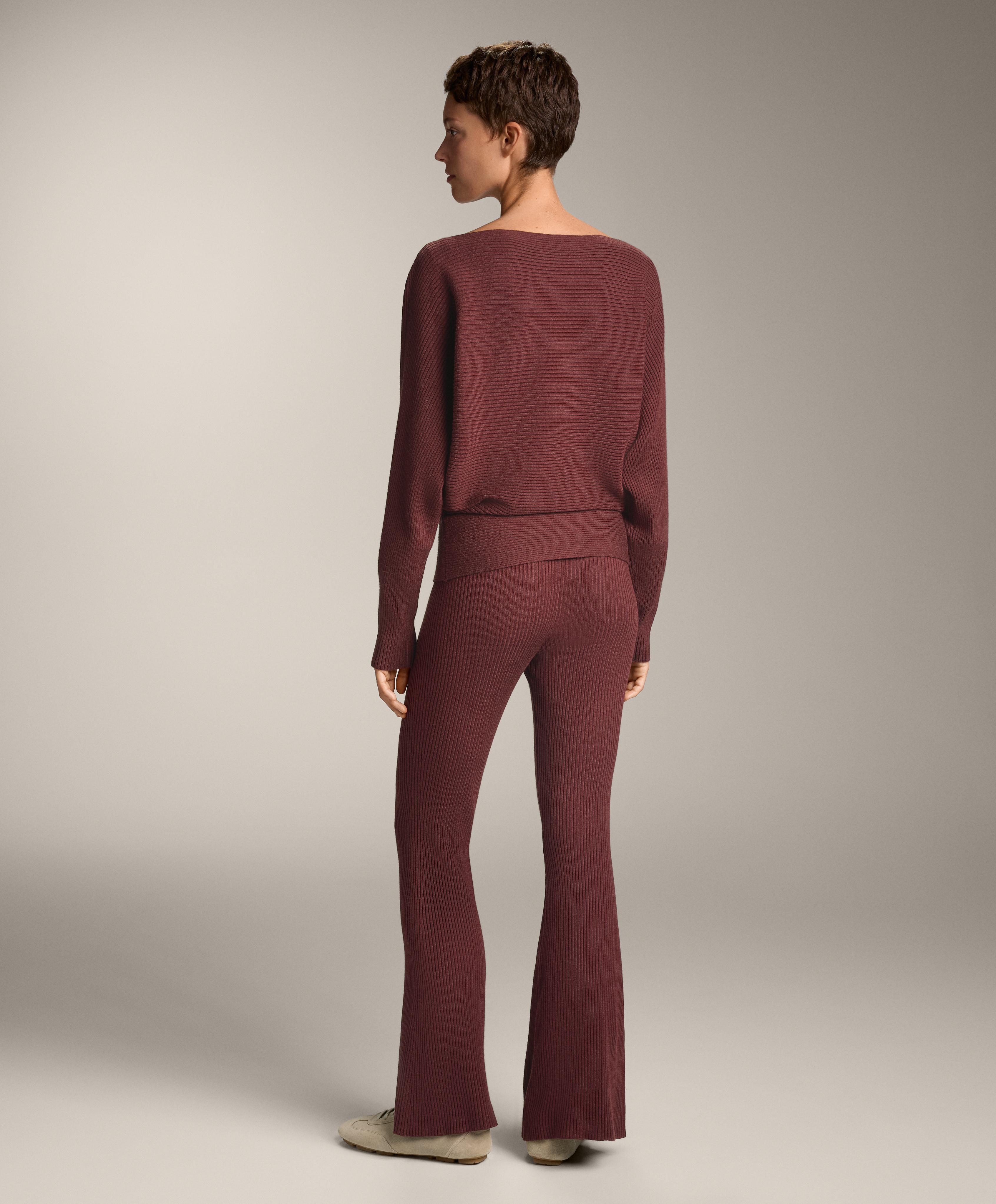 FLARE RIB KNIT TROUSERS