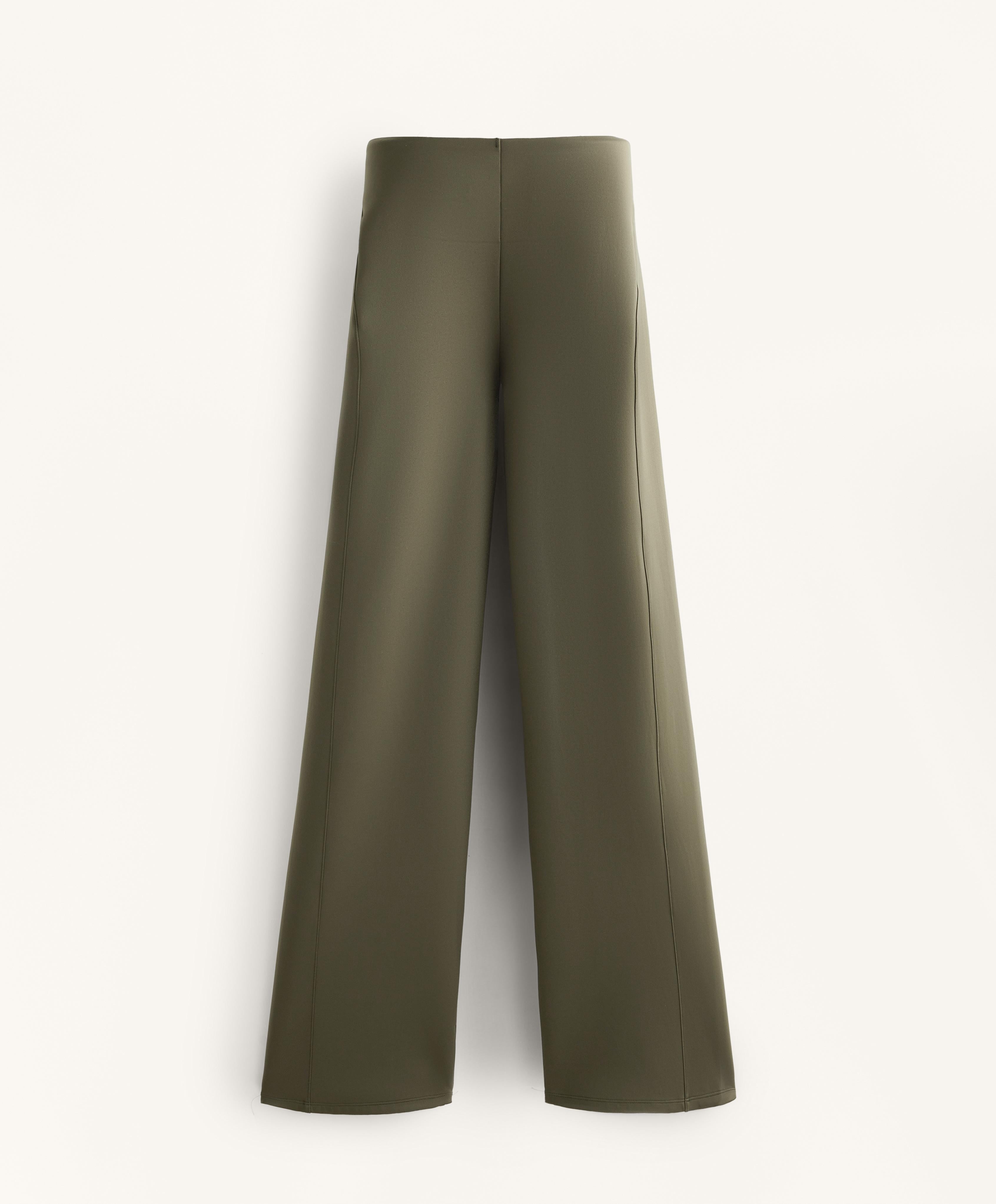 NEOPRENE EFFECT STRAIGHT LEG TROUSERS