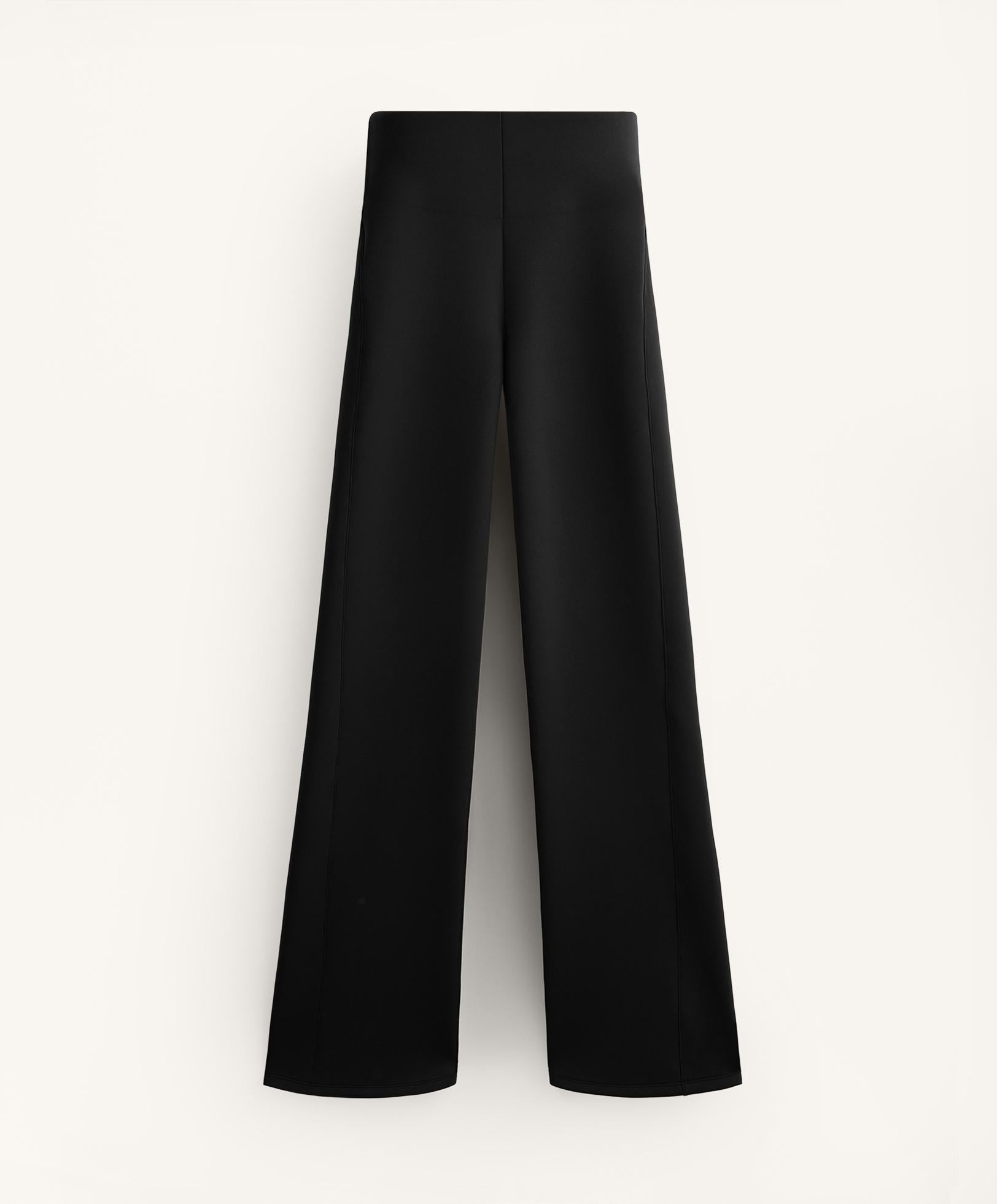 NEOPRENE EFFECT STRAIGHT LEG TROUSERS