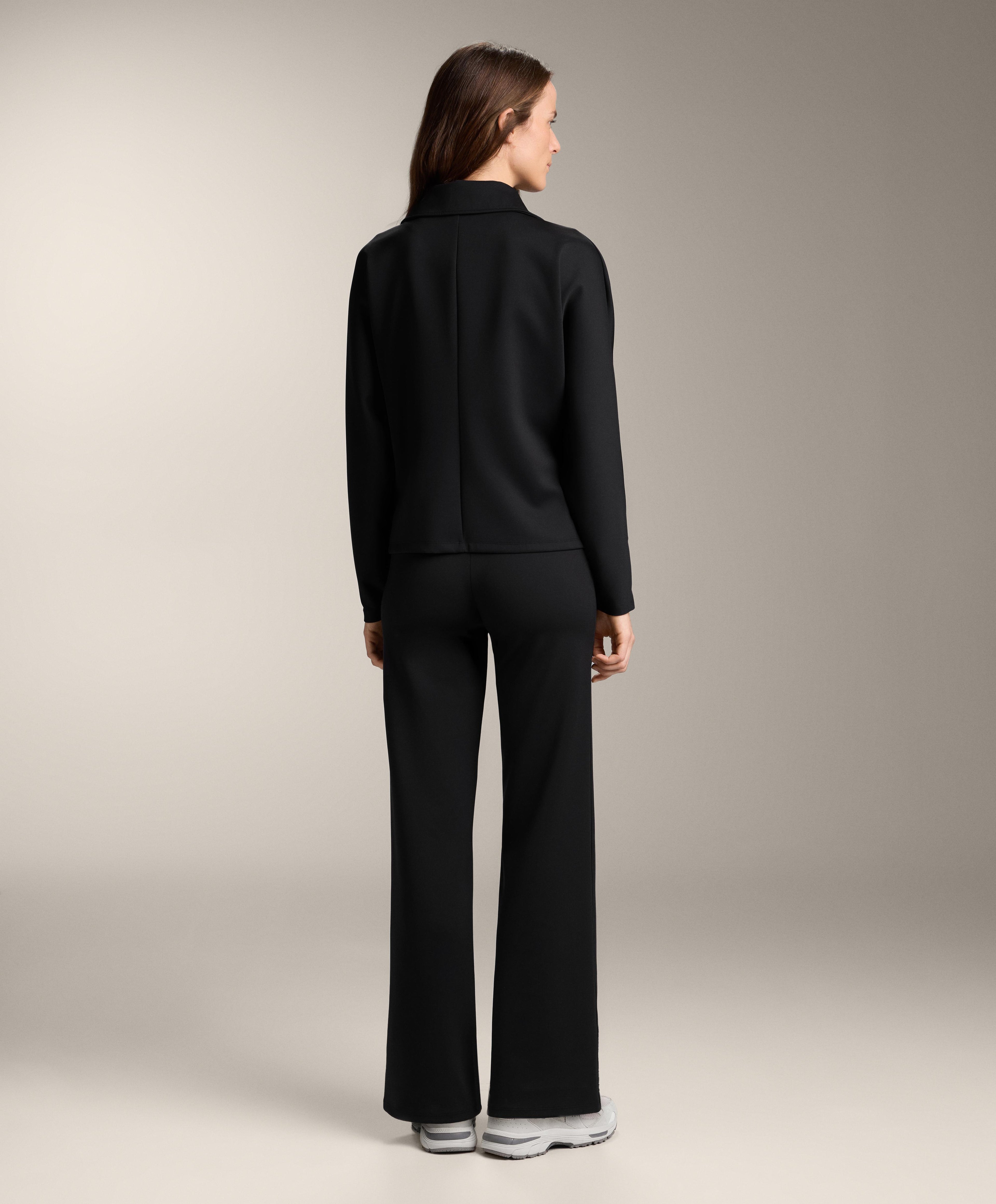 NEOPRENE EFFECT STRAIGHT LEG TROUSERS