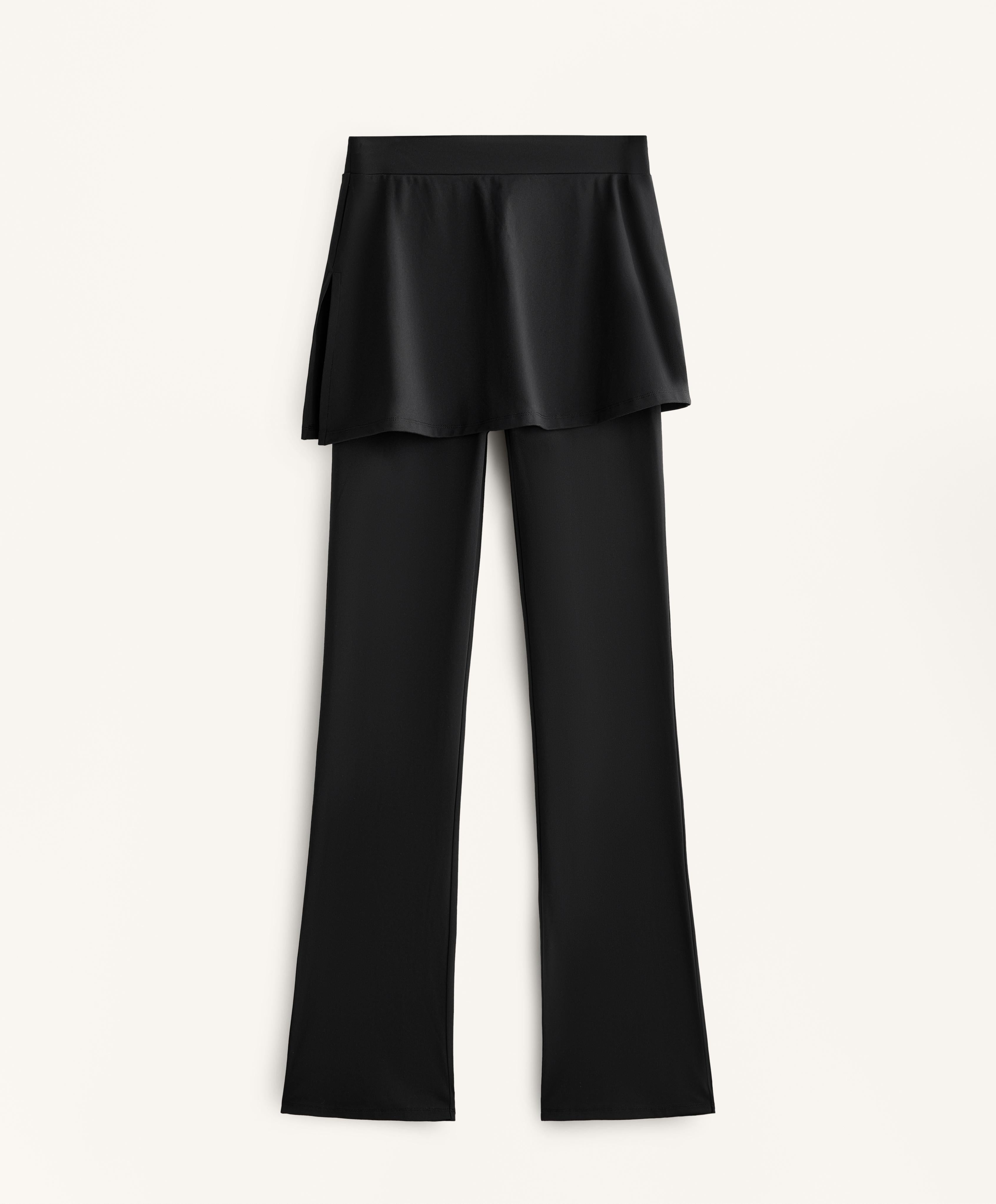 COMFORTLUX HIGH WAISTED FLARE TROUSERS WITH SKIRT