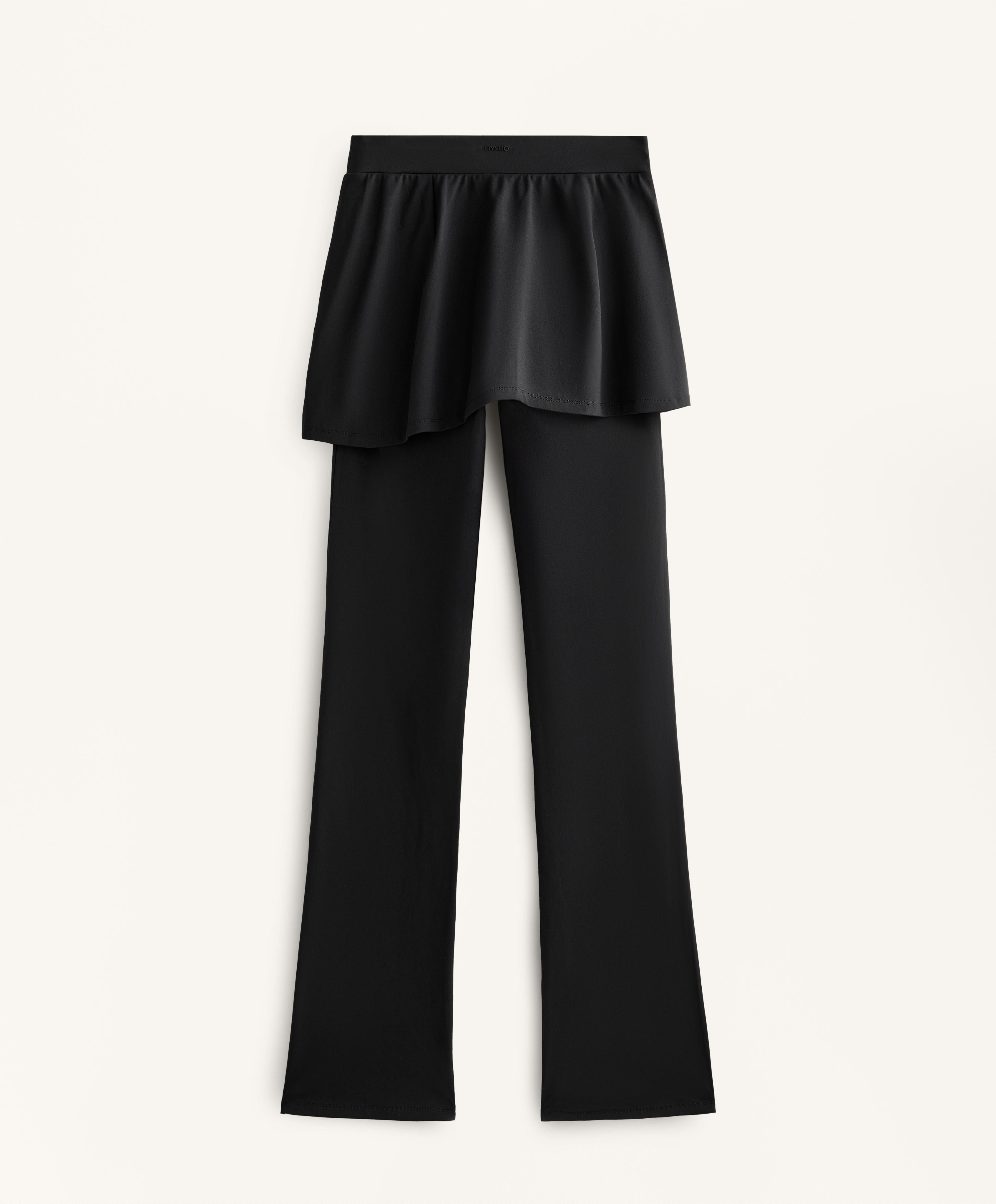 COMFORTLUX HIGH WAISTED FLARE TROUSERS WITH SKIRT