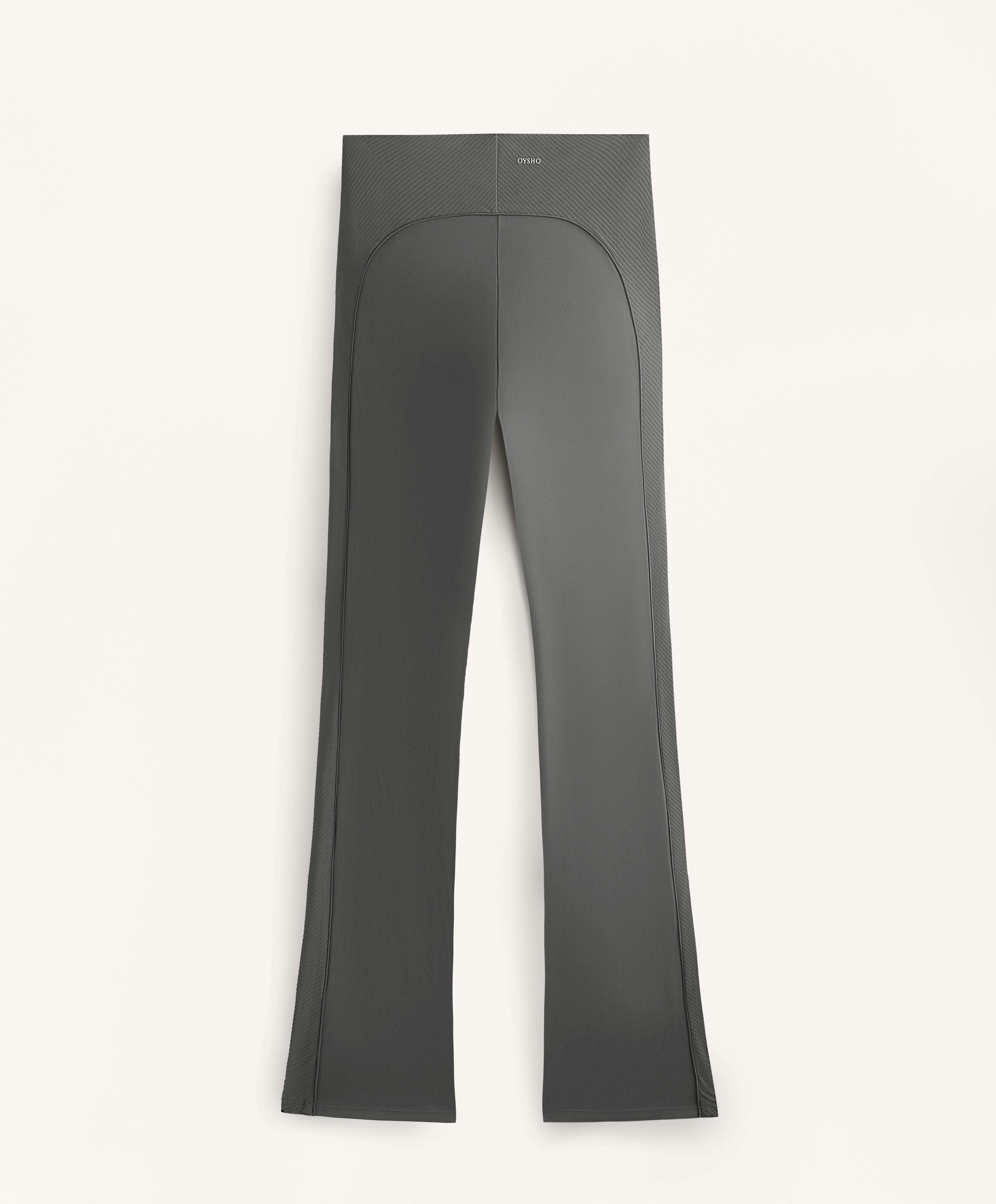 FLARE HIGH WAISTED COMFORTLUX RIB LATERAL TROUSERS