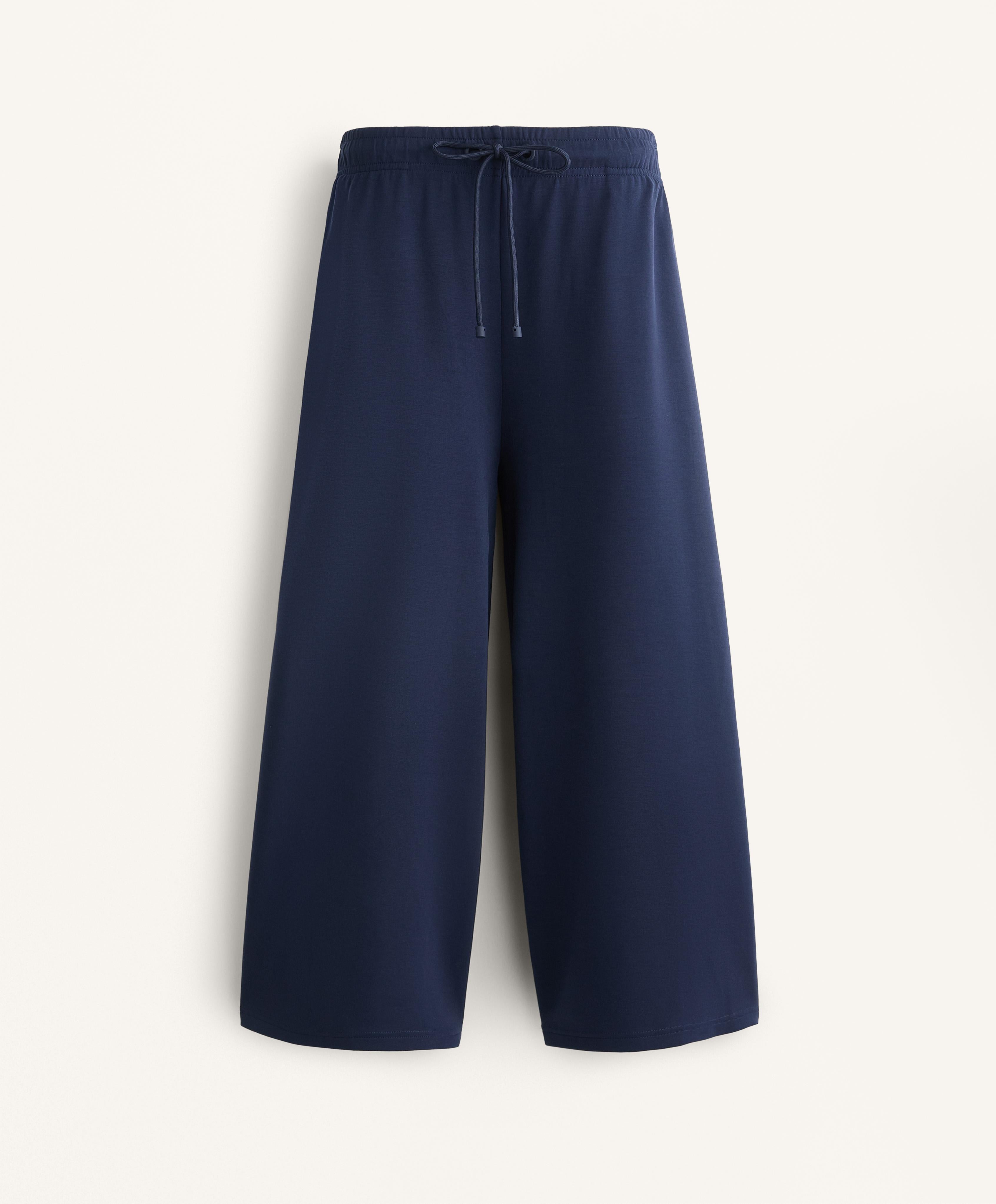 SOFT TOUCH WIDE LEG CROP TROUSERS WITH MODAL