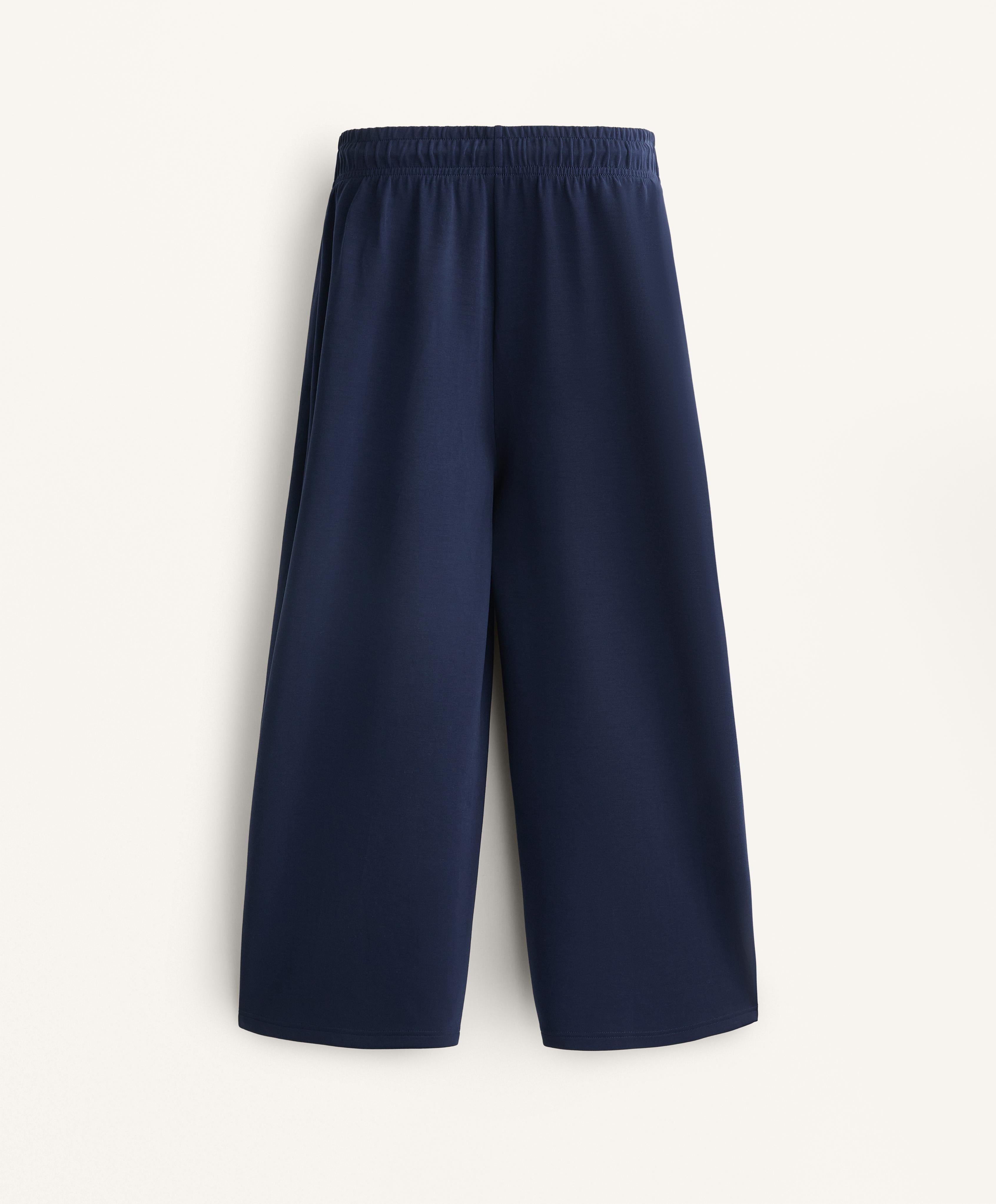 SOFT TOUCH WIDE LEG CROP TROUSERS WITH MODAL