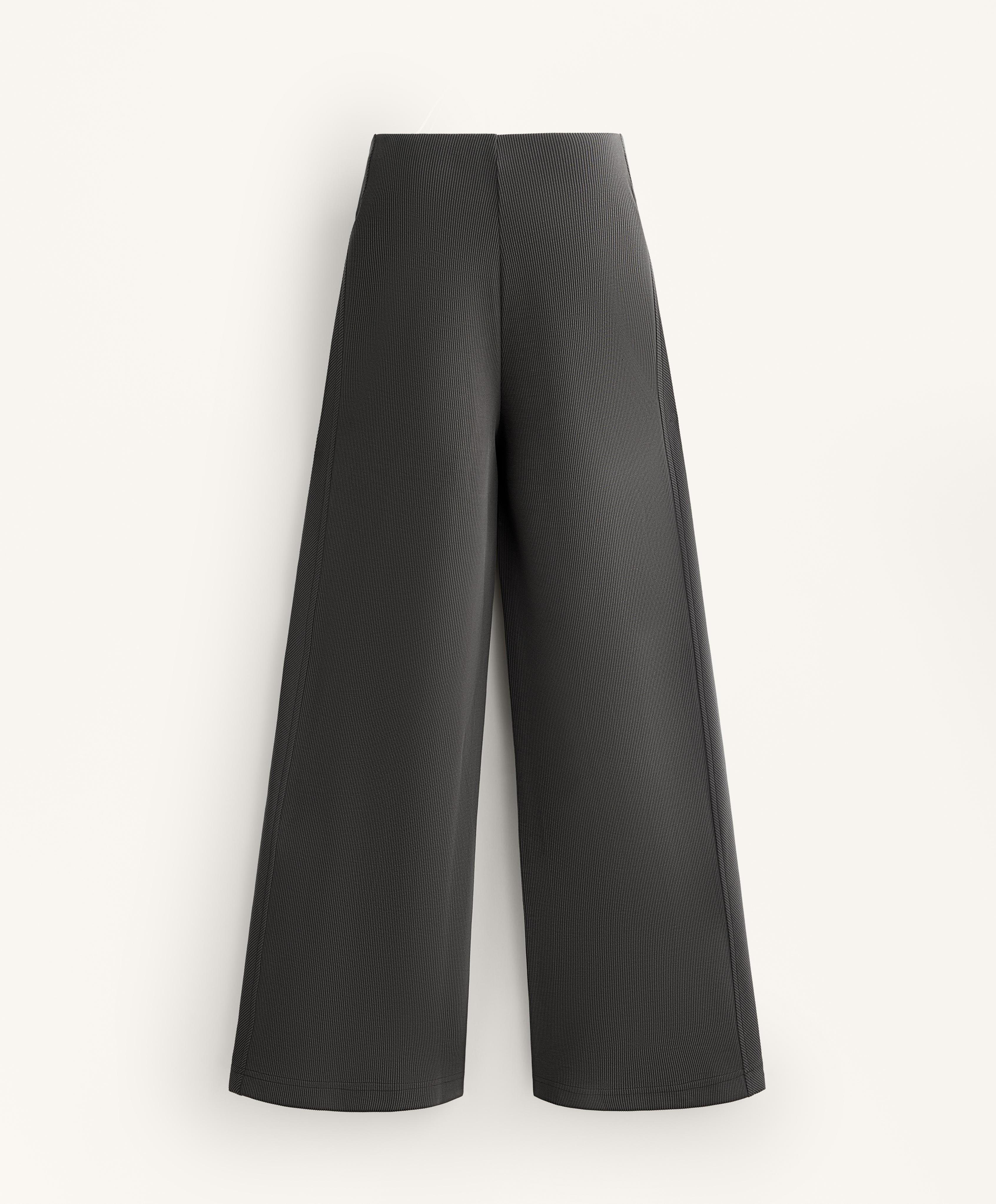 HIGH WAISTED WIDE LEG RIB TROUSERS 29% MODAL