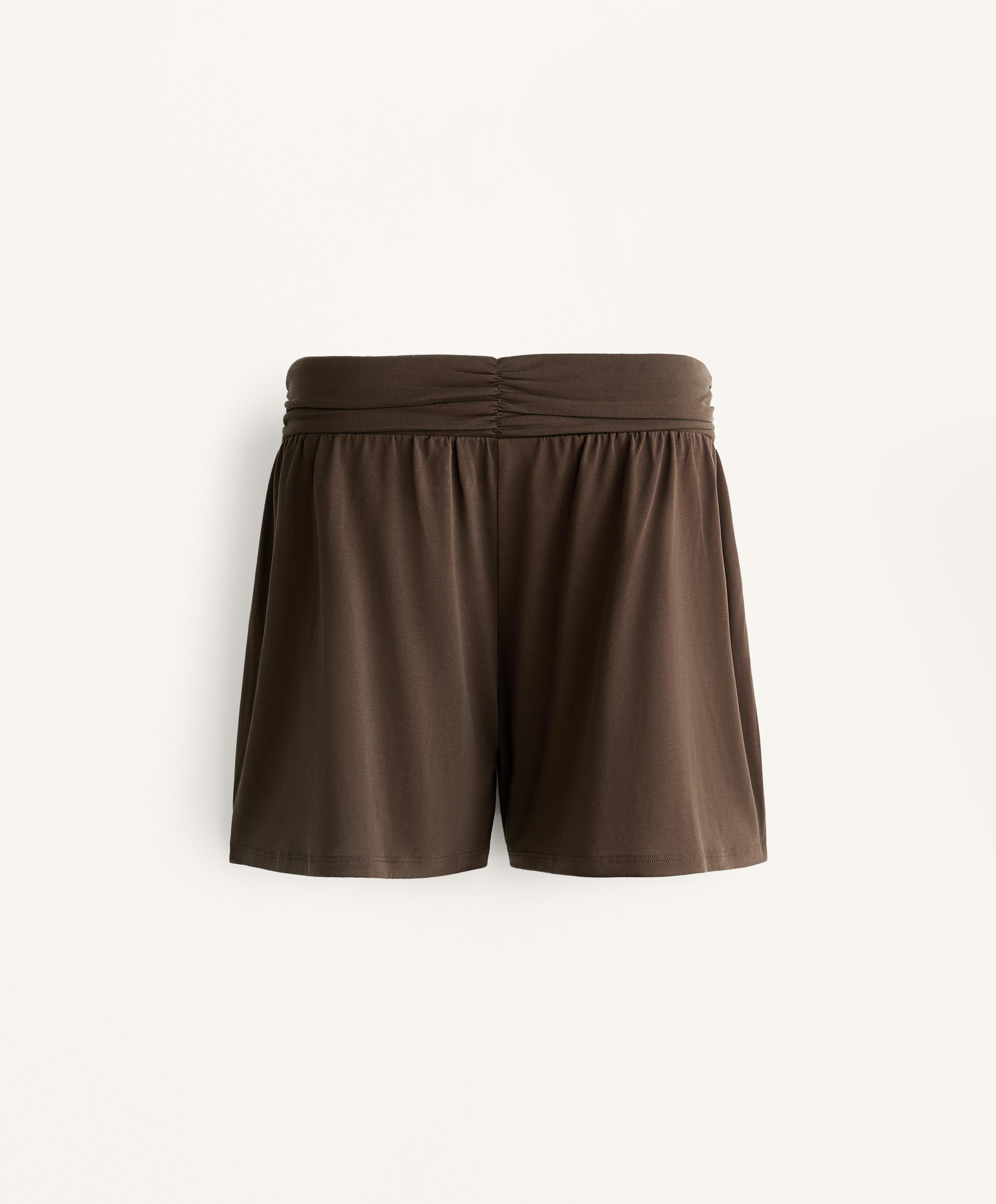 EXTRA WIDE LEG FLOWY V WAIST SHORTS WITH MODAL
