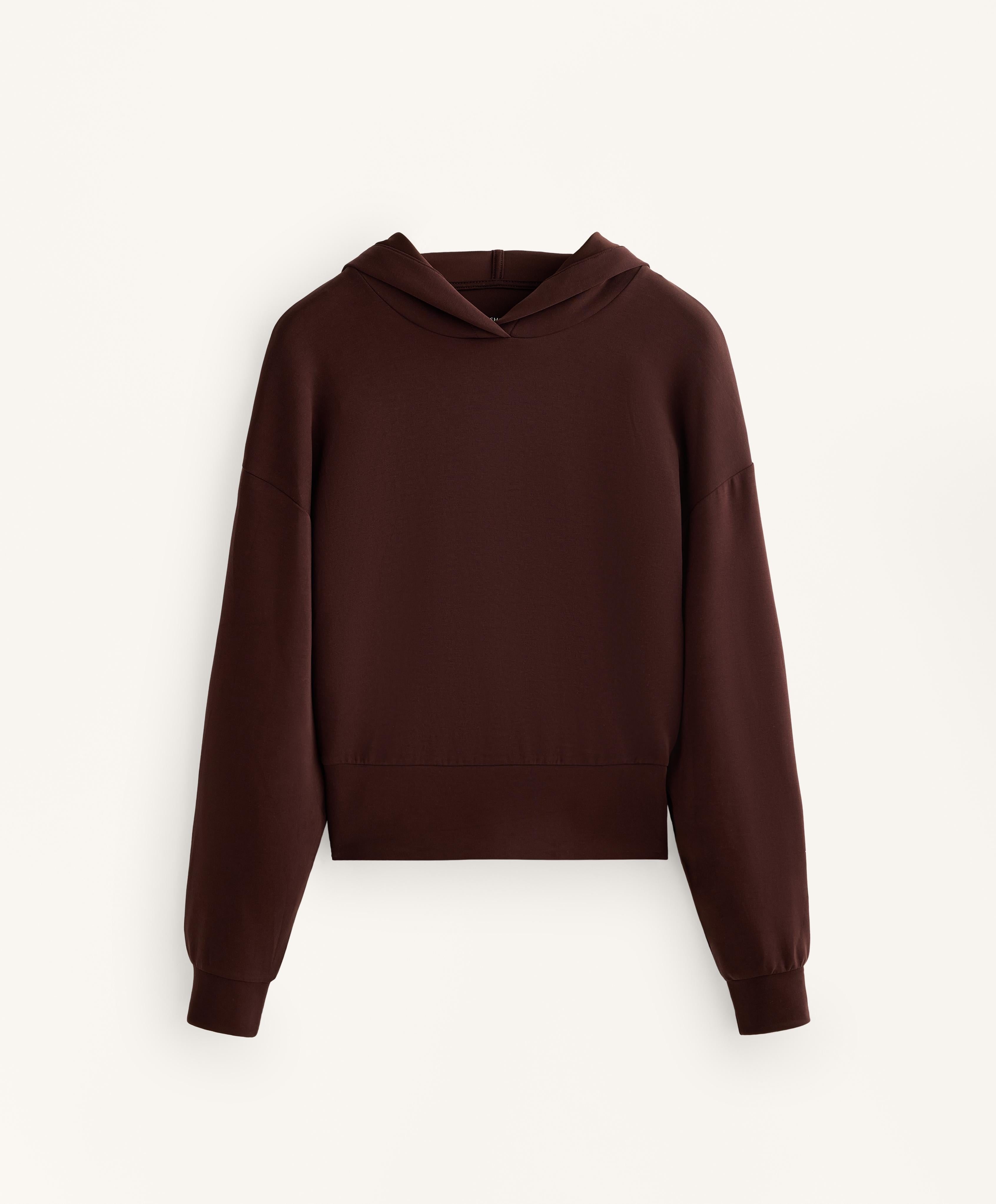 CROP HOODED SWEATSHIRT WITH FITTED WAIST AND SOFT TOUCH MODAL