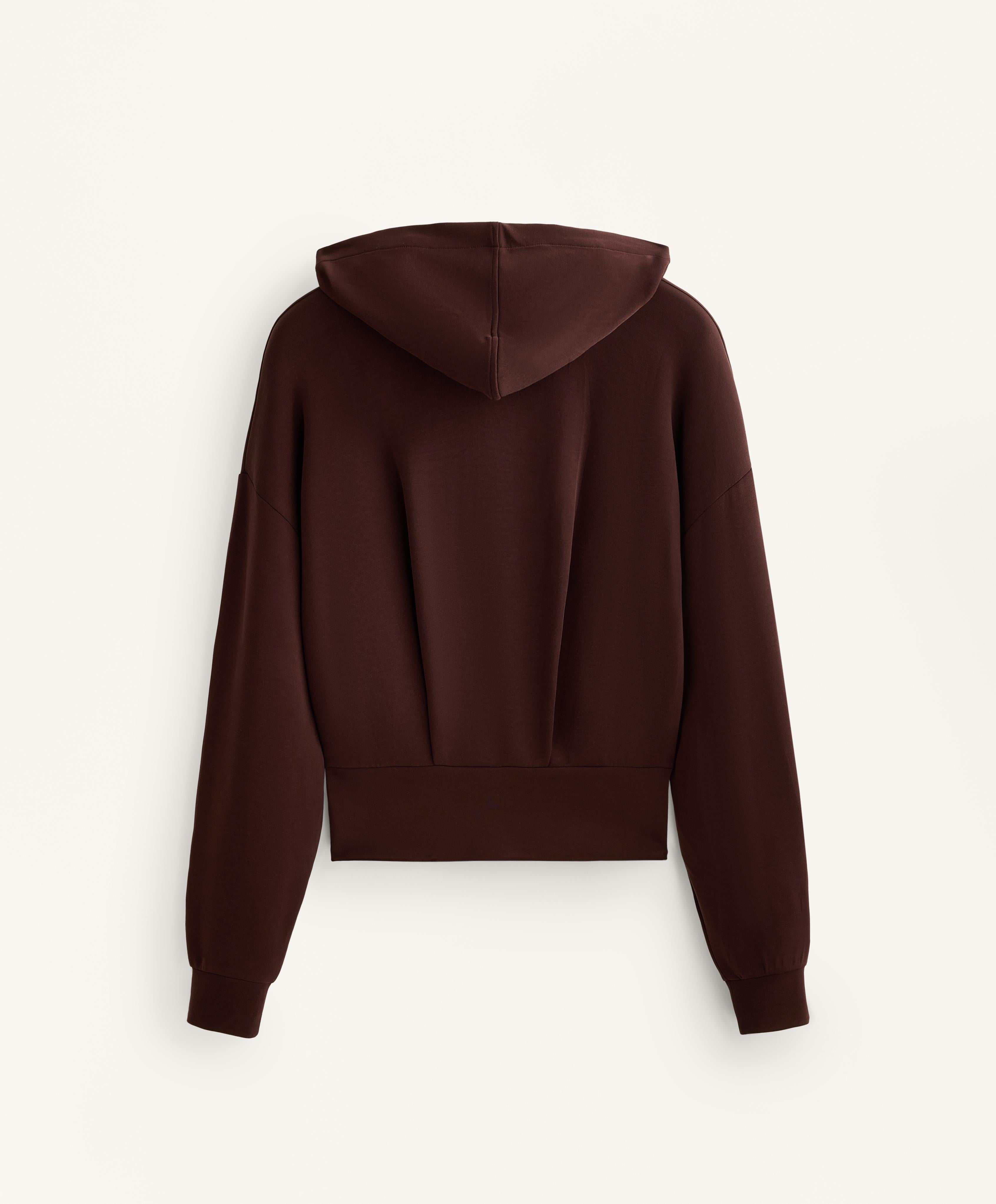 CROP HOODED SWEATSHIRT WITH FITTED WAIST AND SOFT TOUCH MODAL