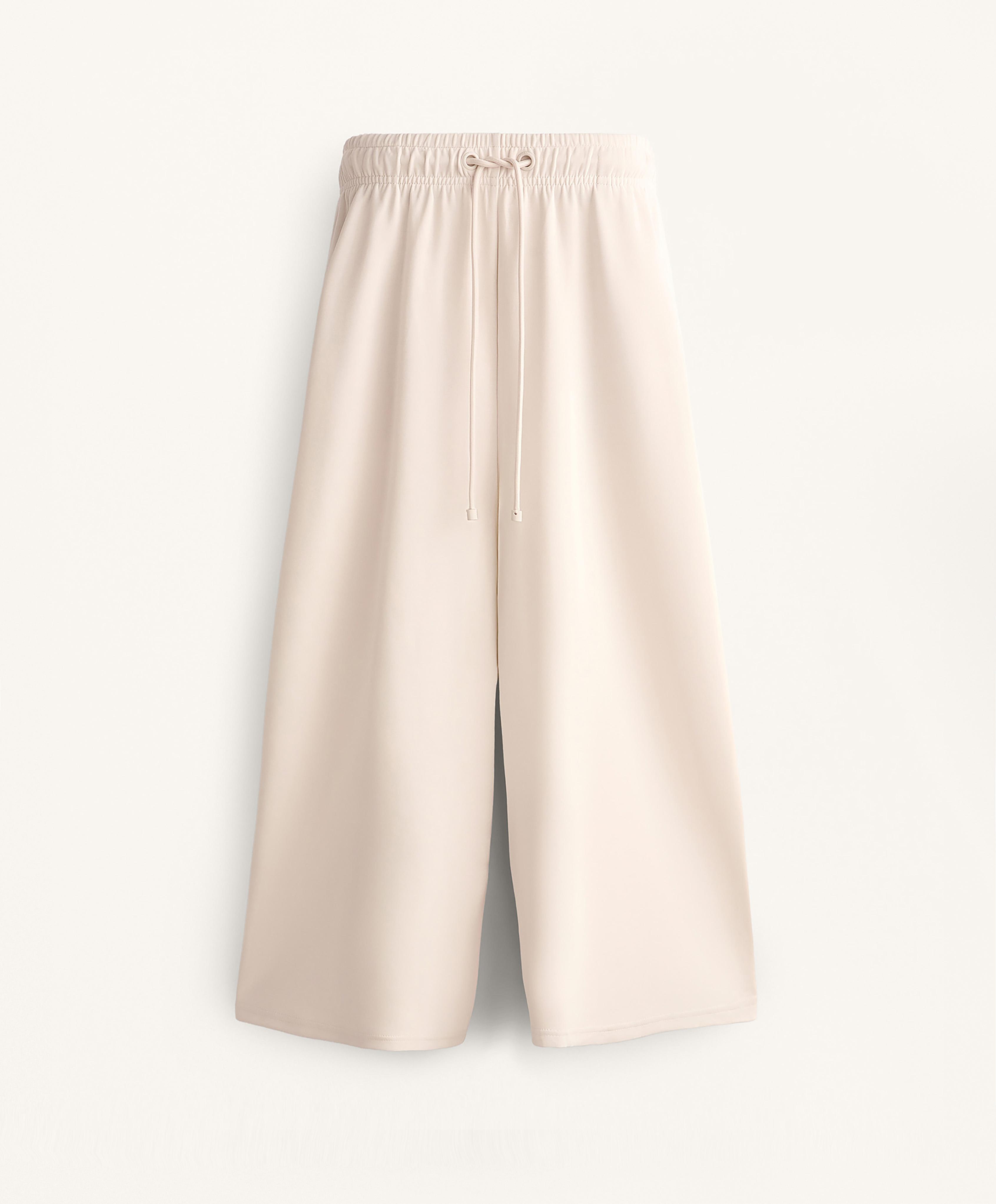 SOFT TOUCH WIDE LEG CROP TROUSERS WITH MODAL