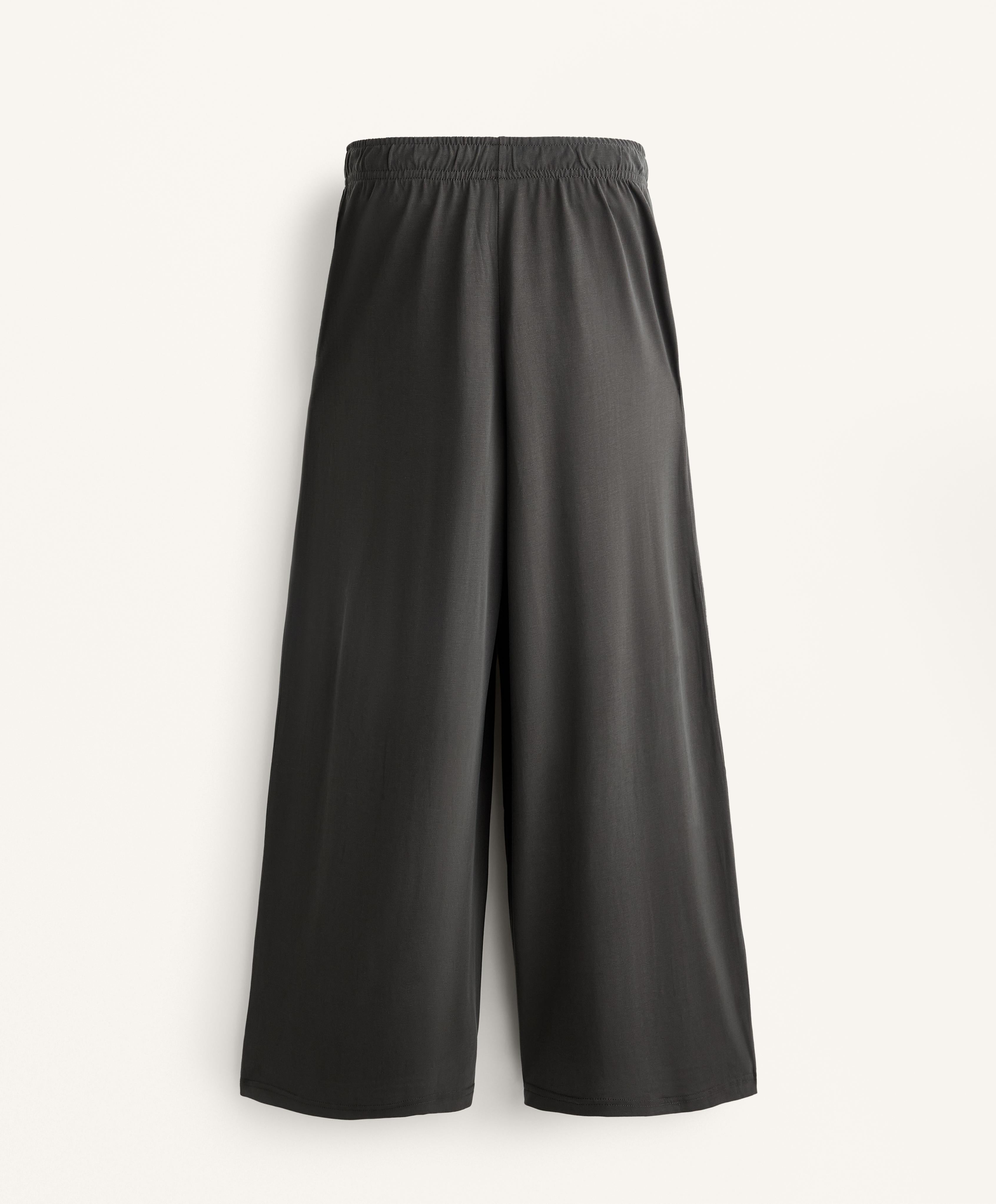 FLOWY WIDE LEG CROP TROUSERS WITH MODAL