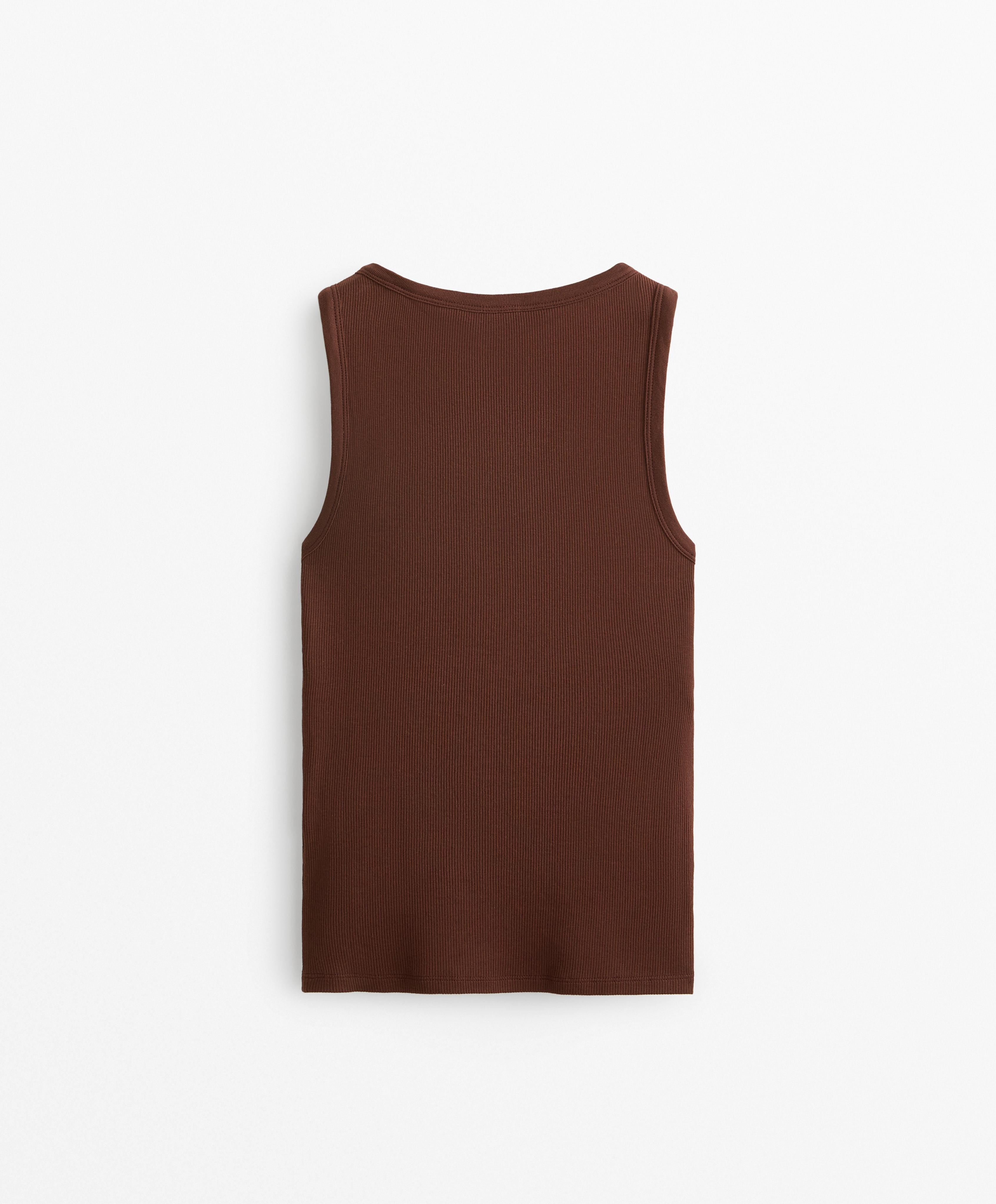SLEEVELESS BUTTONED TOP WITH COTTON AND MODAL